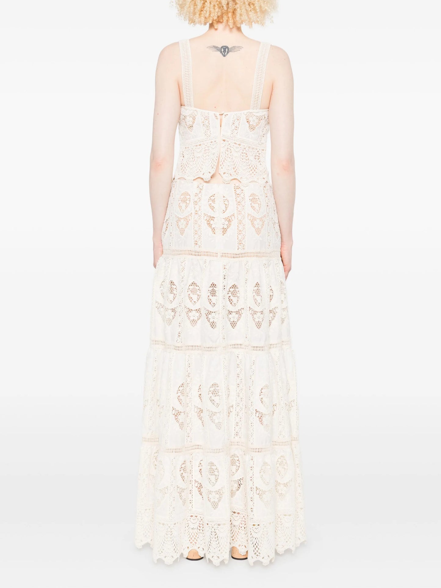lace tiered maxi skirt