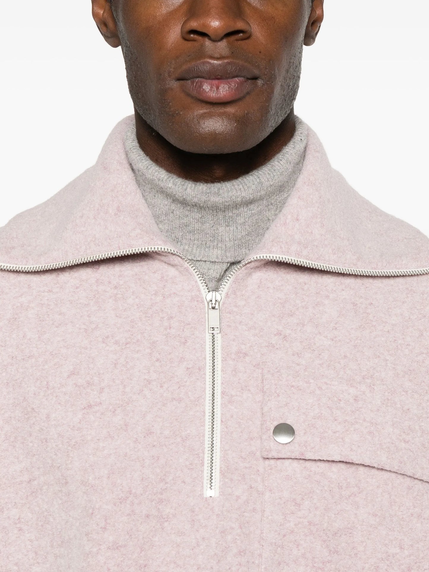high-neck sweatshirt