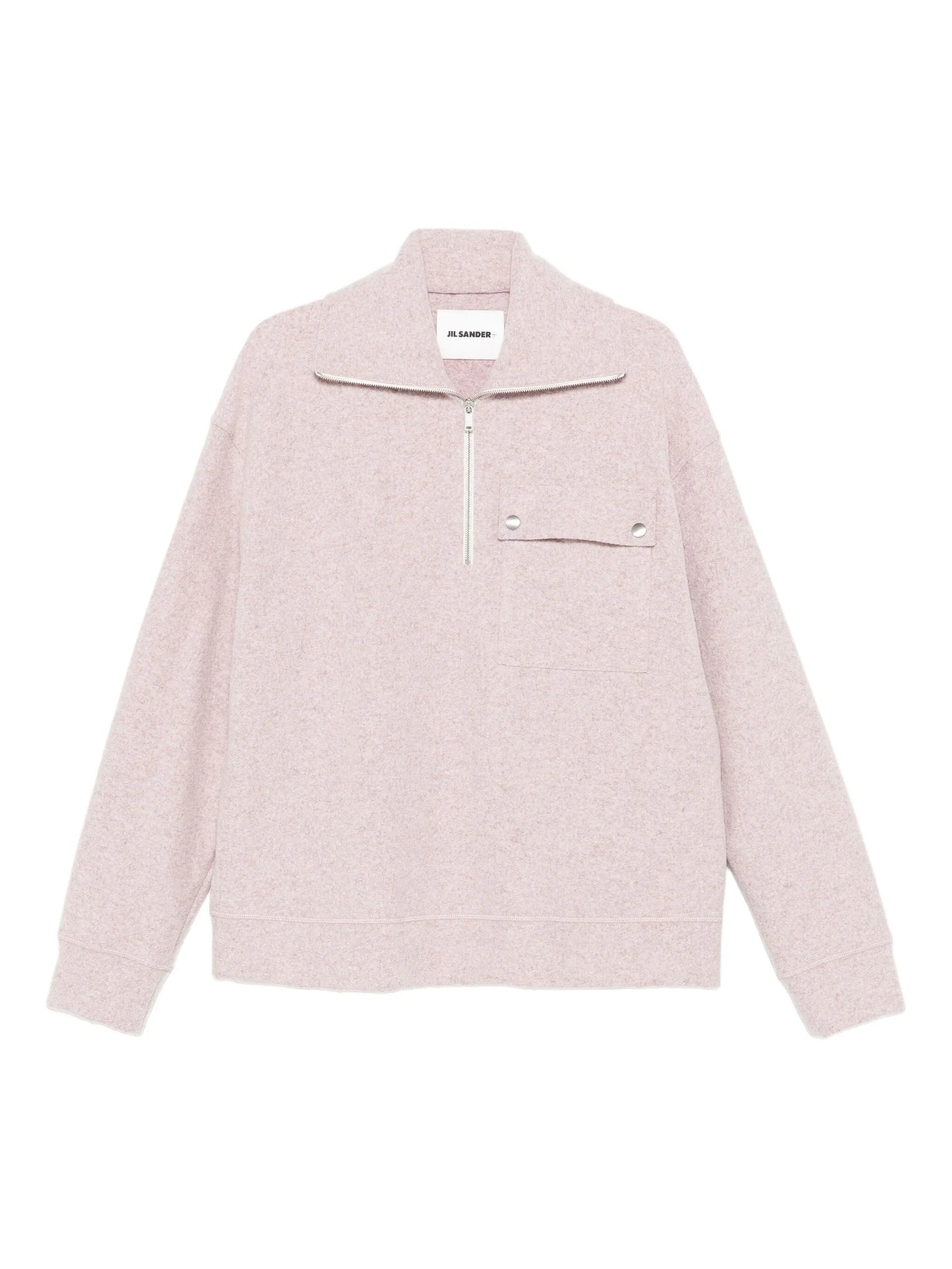high-neck sweatshirt