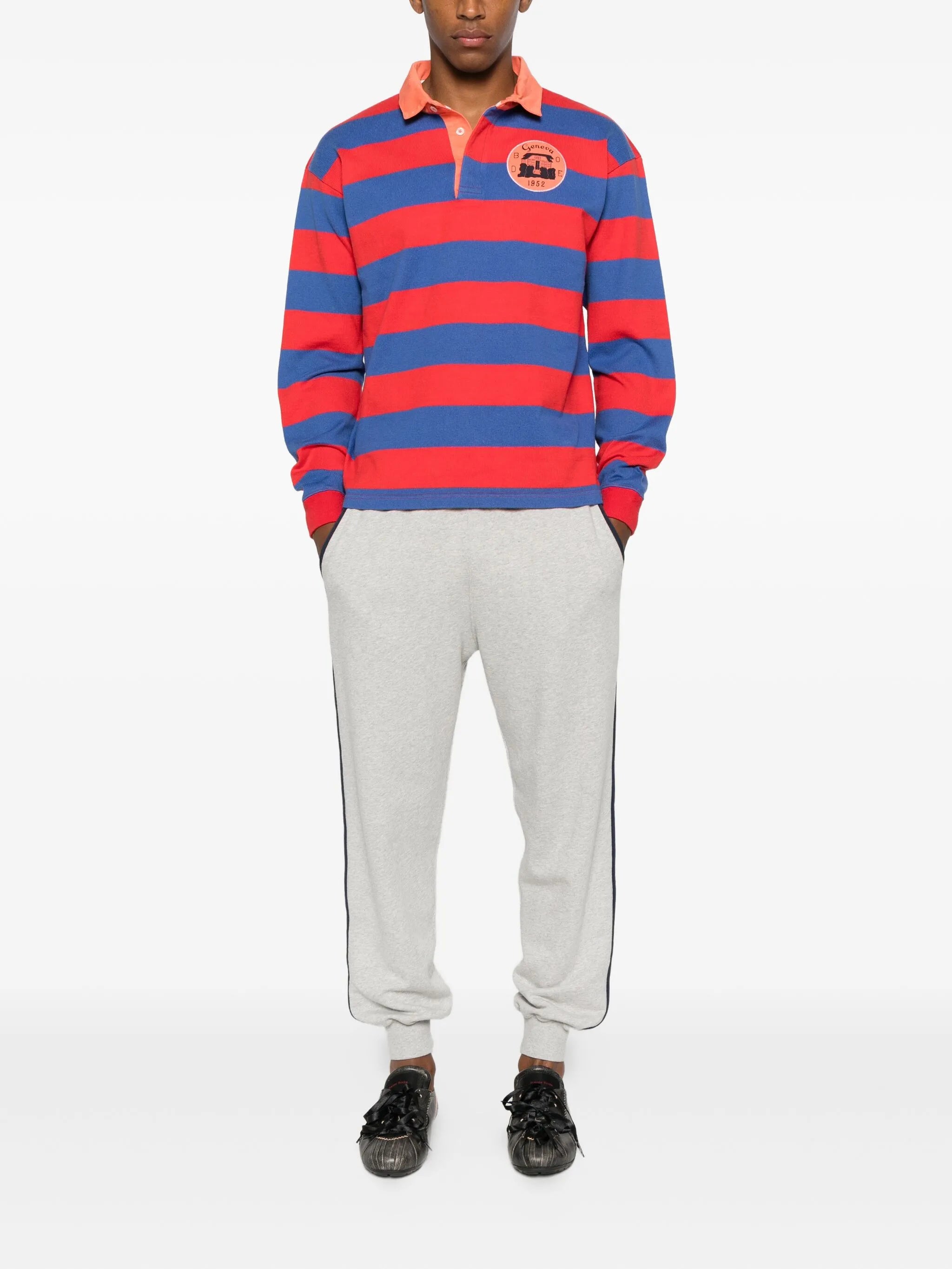 striped rugby polo shirt