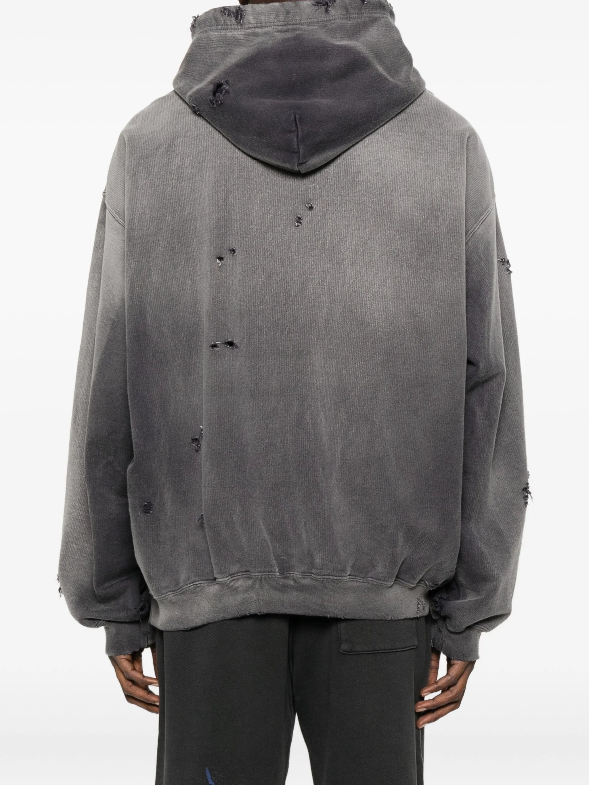 distressed cotton hoodie