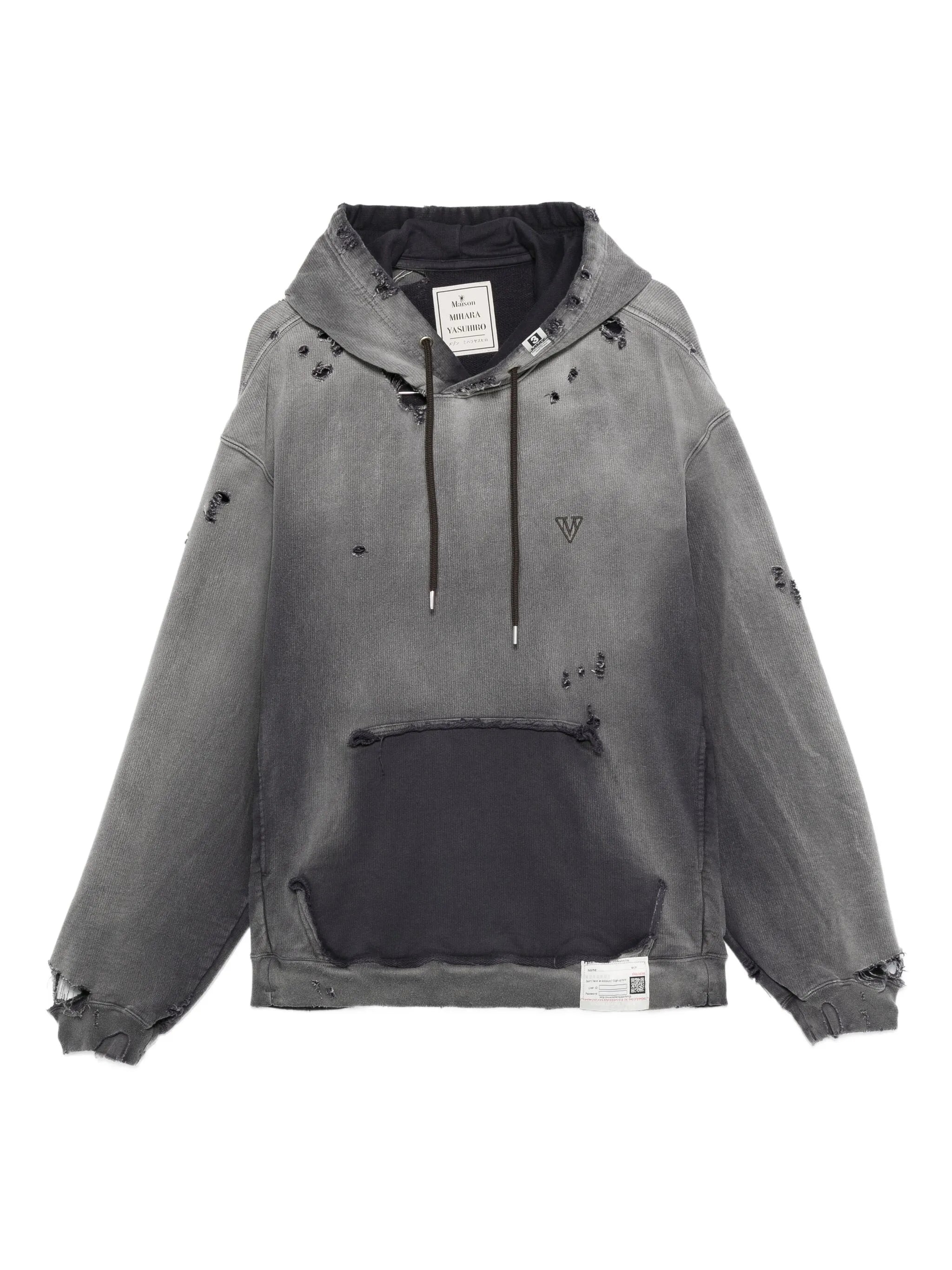 distressed cotton hoodie