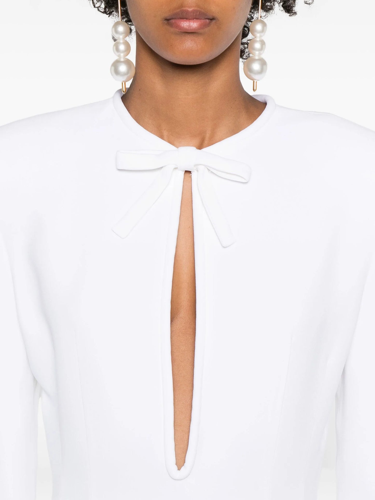 bow-detail side-slit maxi dress