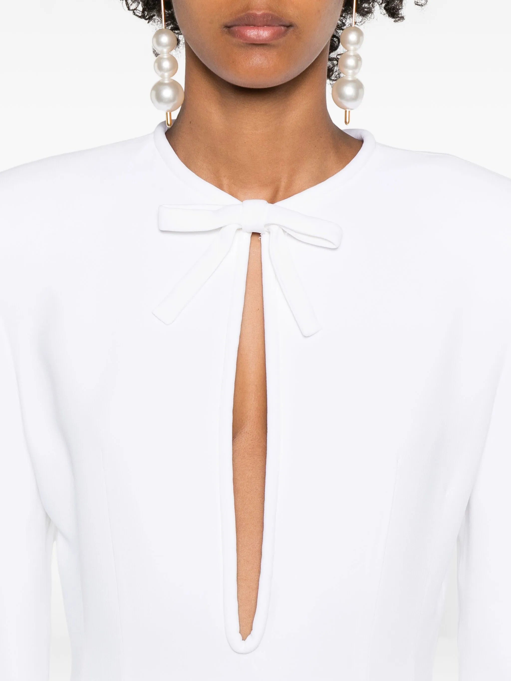 bow-detail side-slit maxi dress