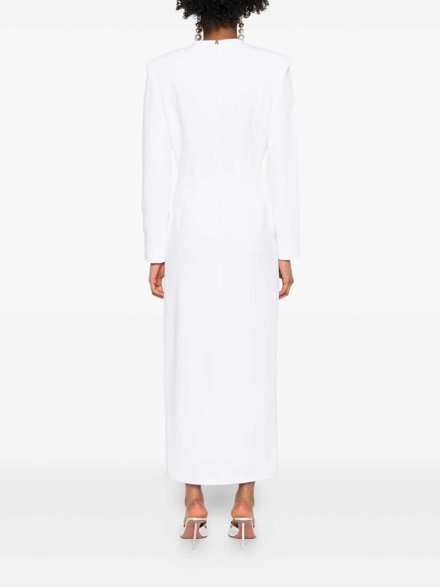 bow-detail side-slit maxi dress