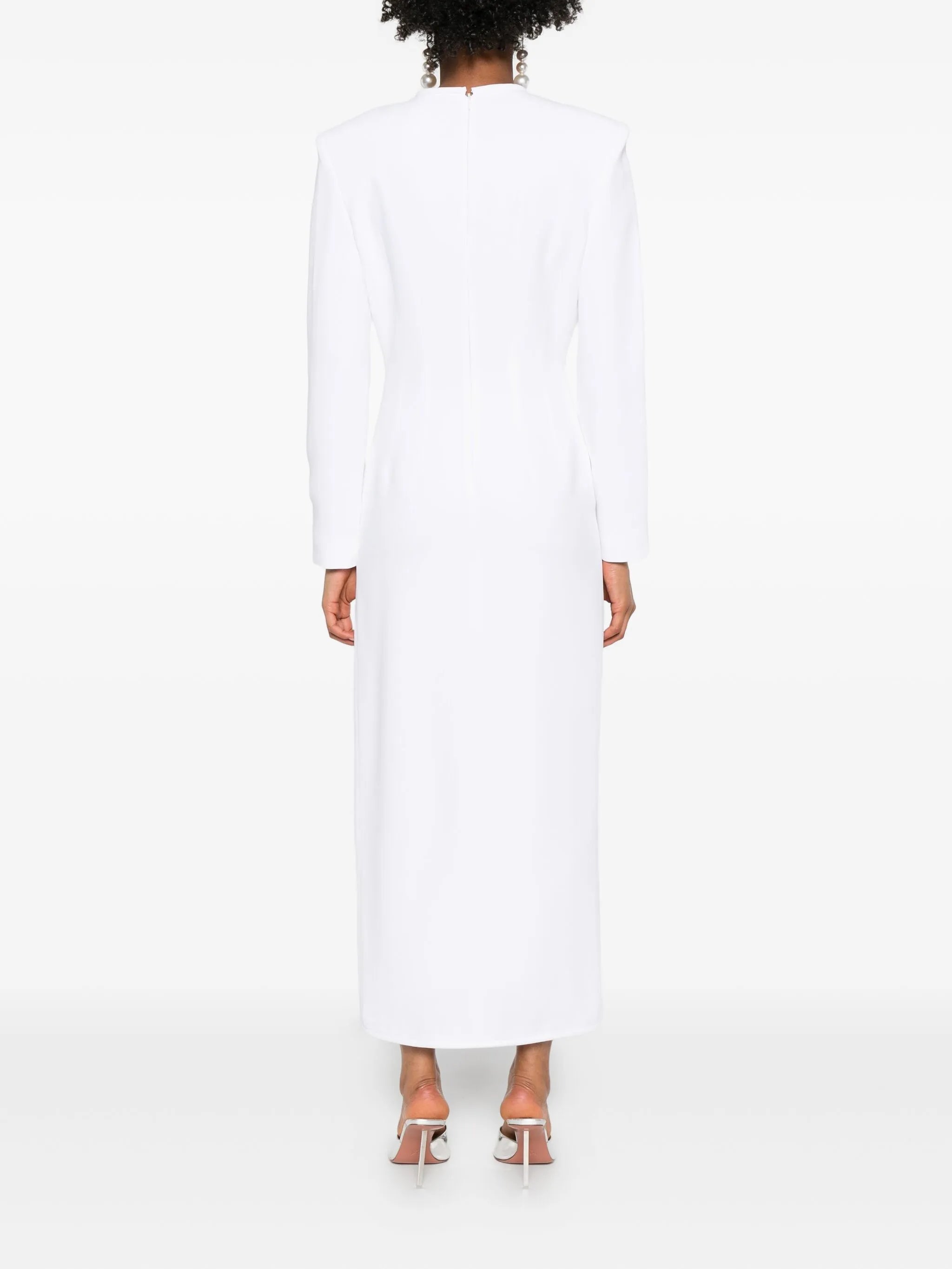 bow-detail side-slit maxi dress