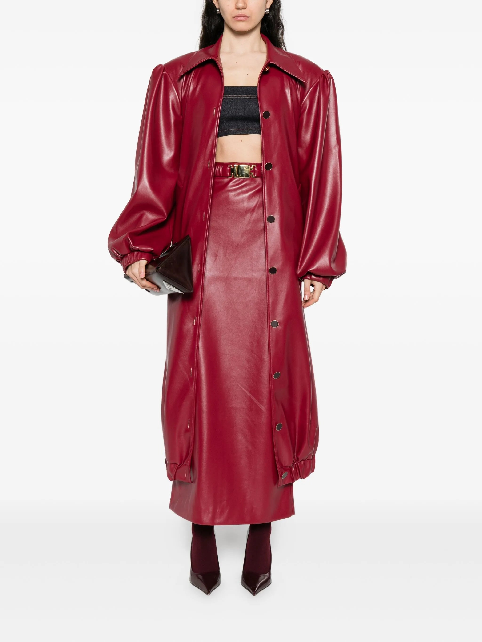 belted midi skirt