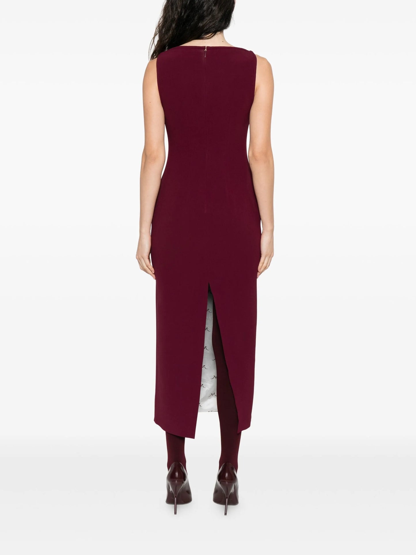keyhole-neckline sleeveless mini dress