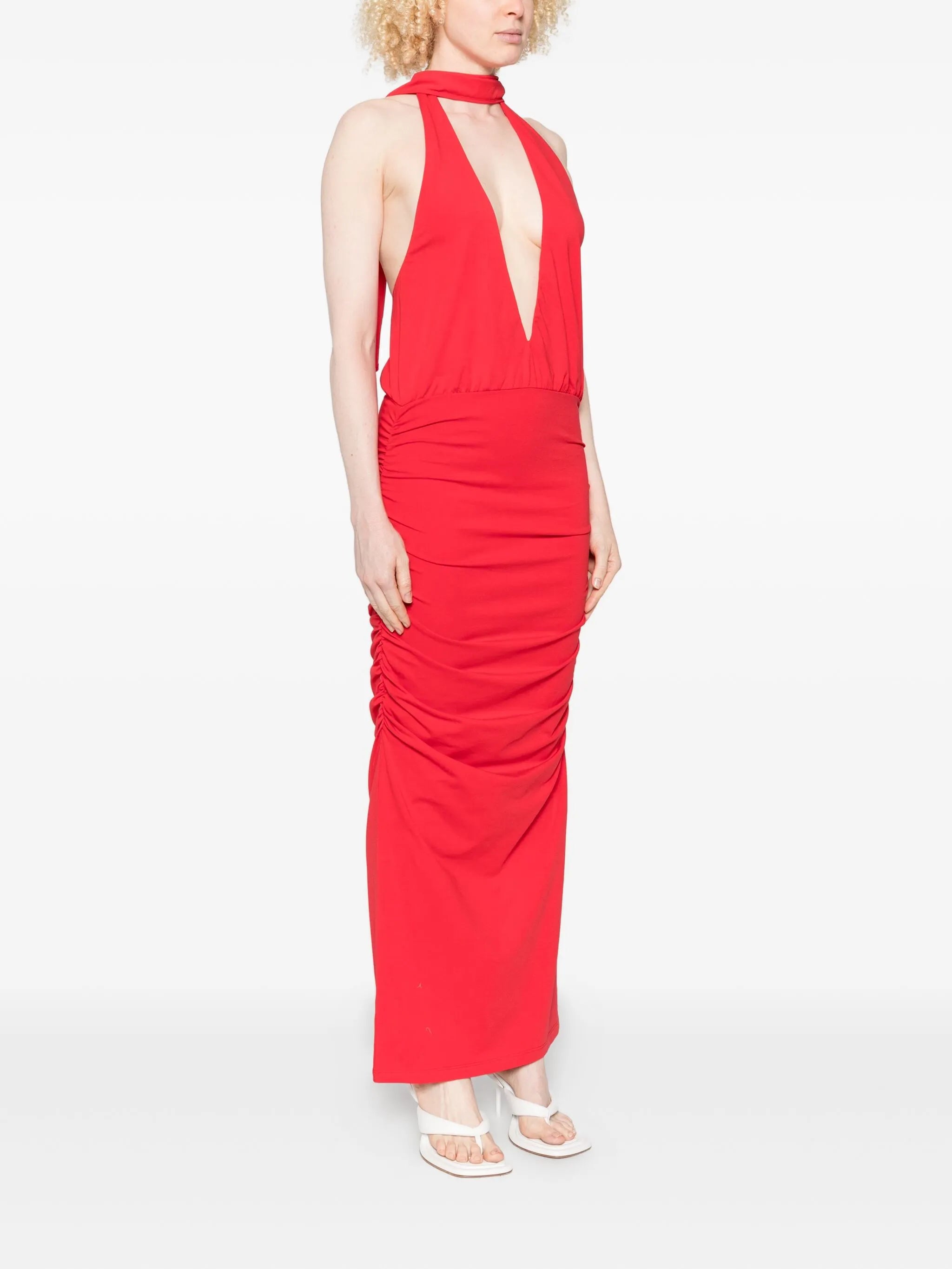 v-neck maxi dress