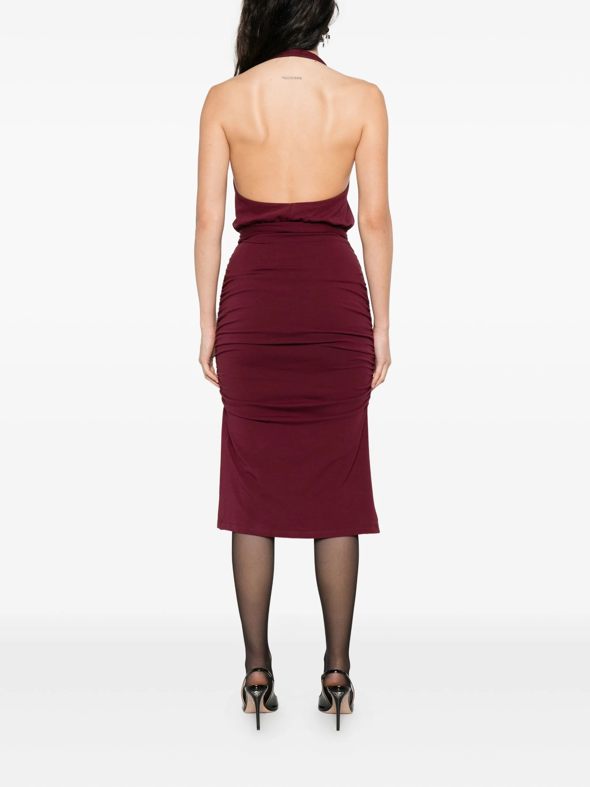 V-neck draped mini dress