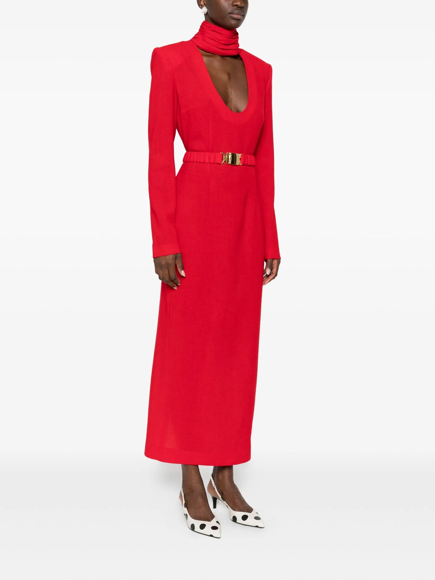 belted maxi dress