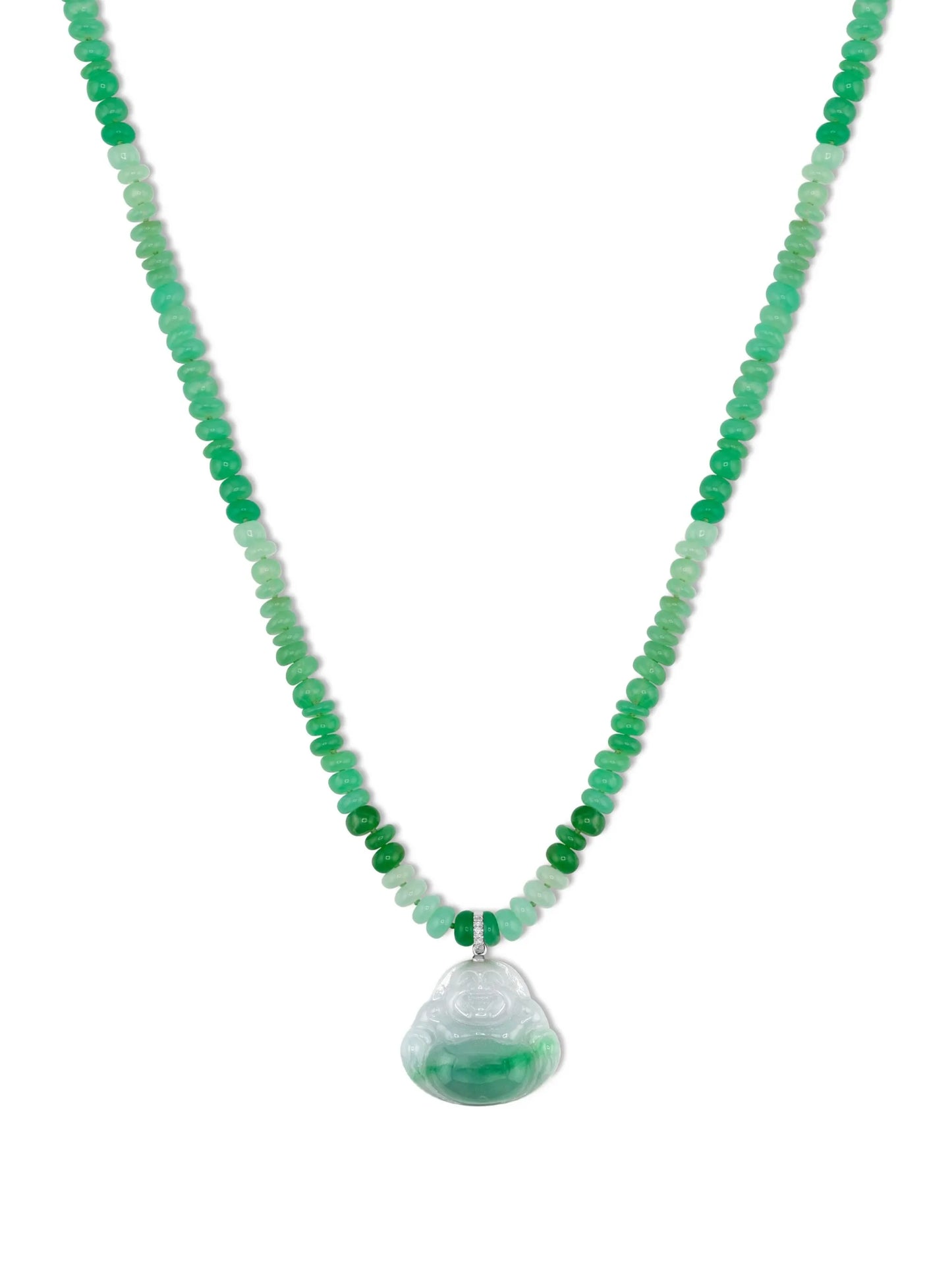 14K white gold diamond multi-stone necklace