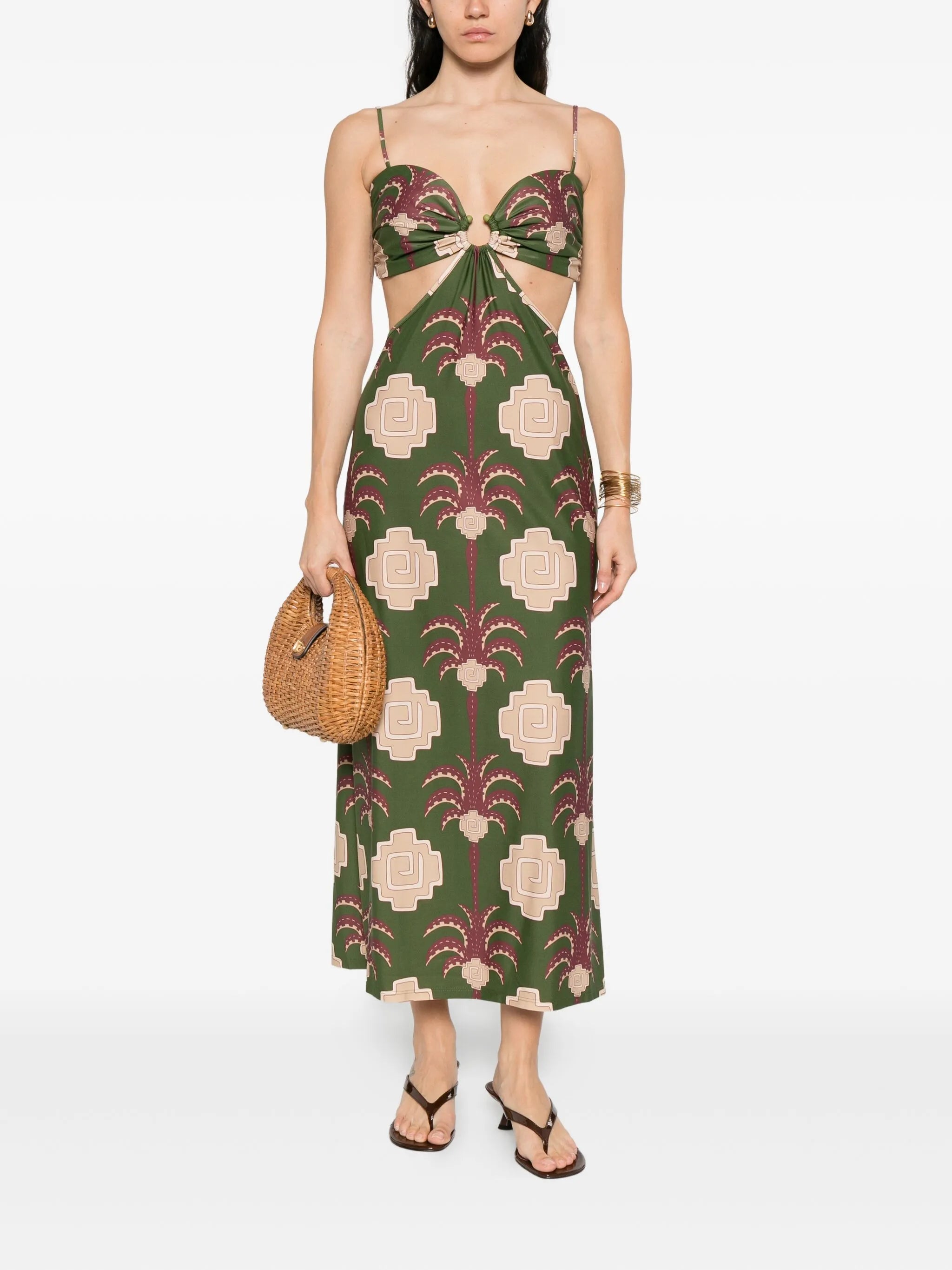 Jungle Geometry midi dress