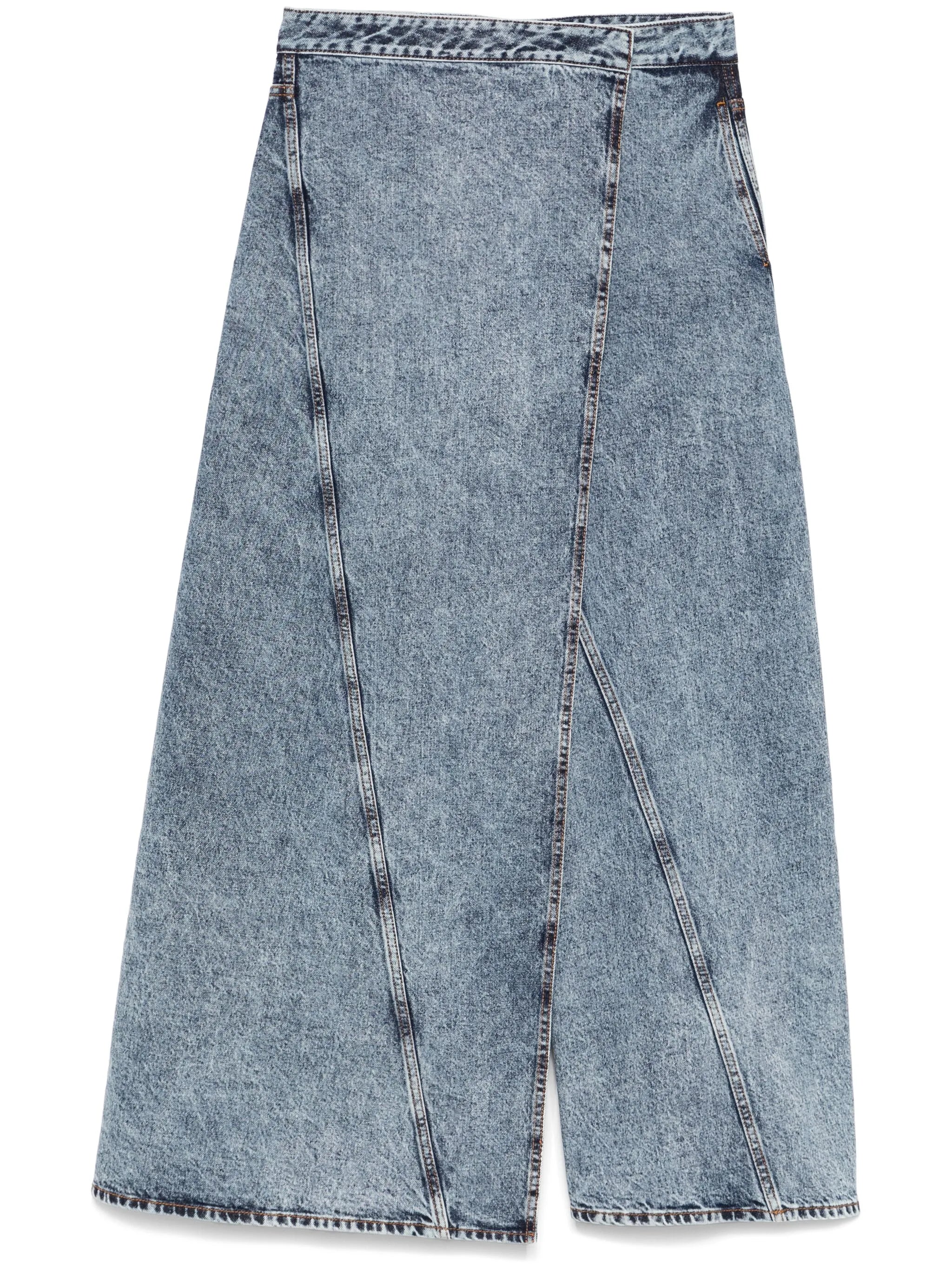 wrap wide-leg jeans