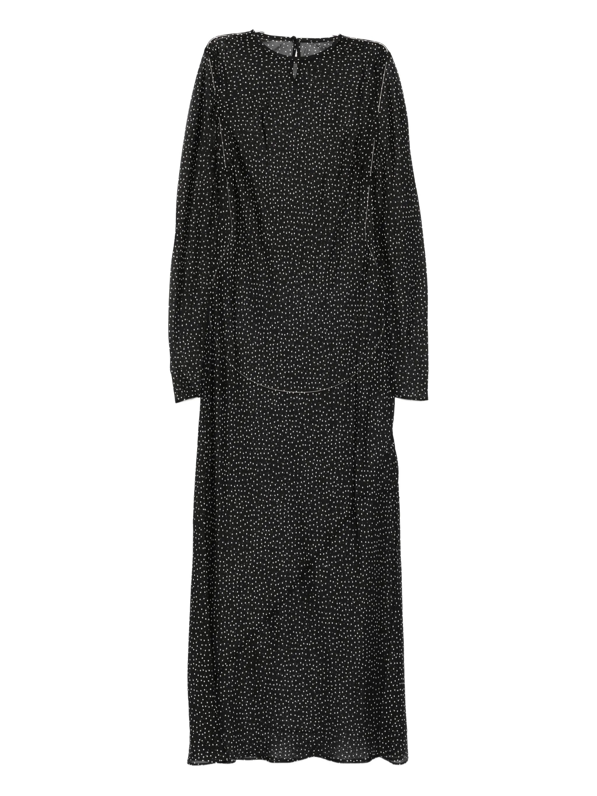 Lisander polka-dot long-sleeve dress