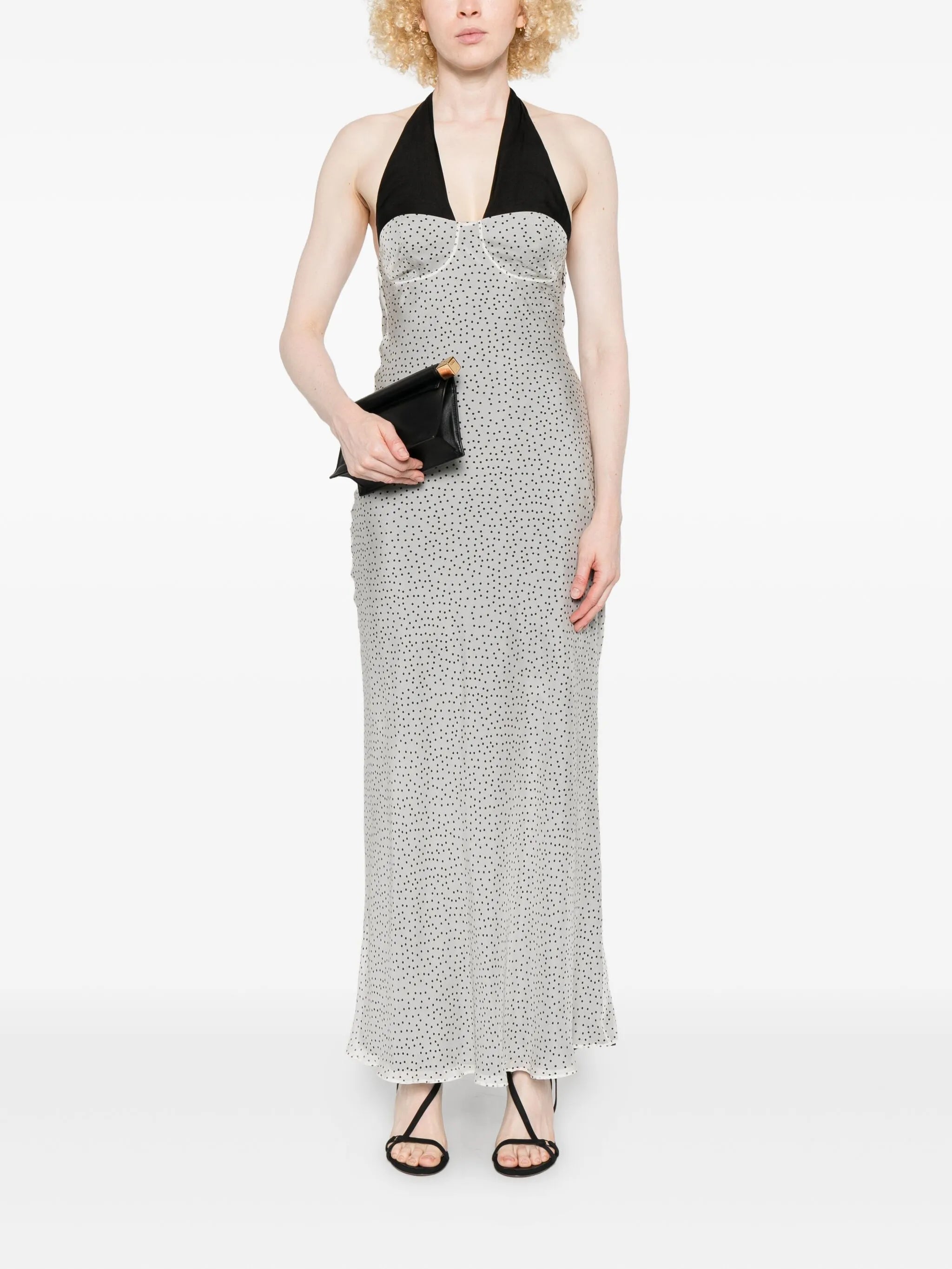 Lisander polka-dot halterneck dress