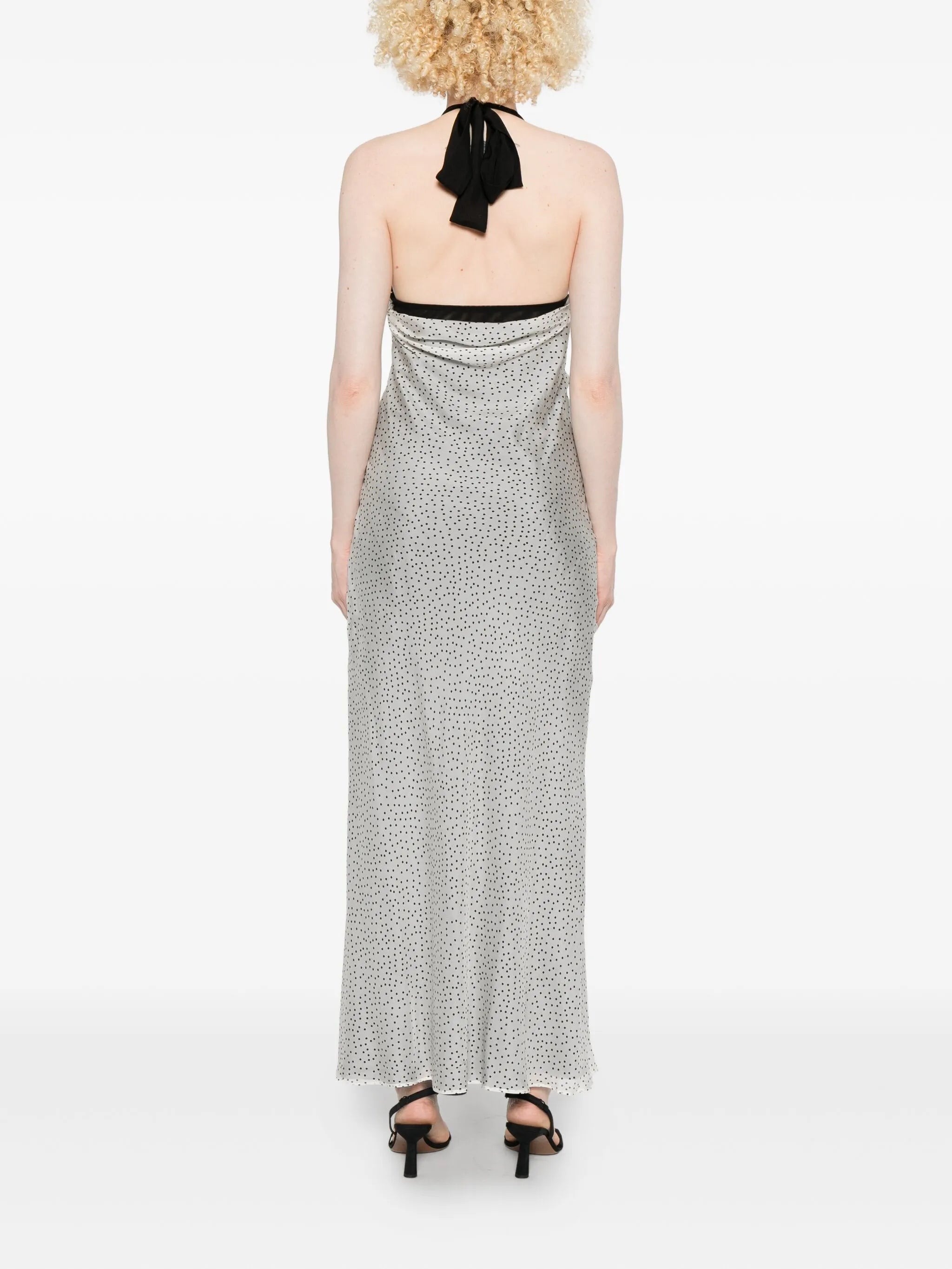 Lisander polka-dot halterneck dress