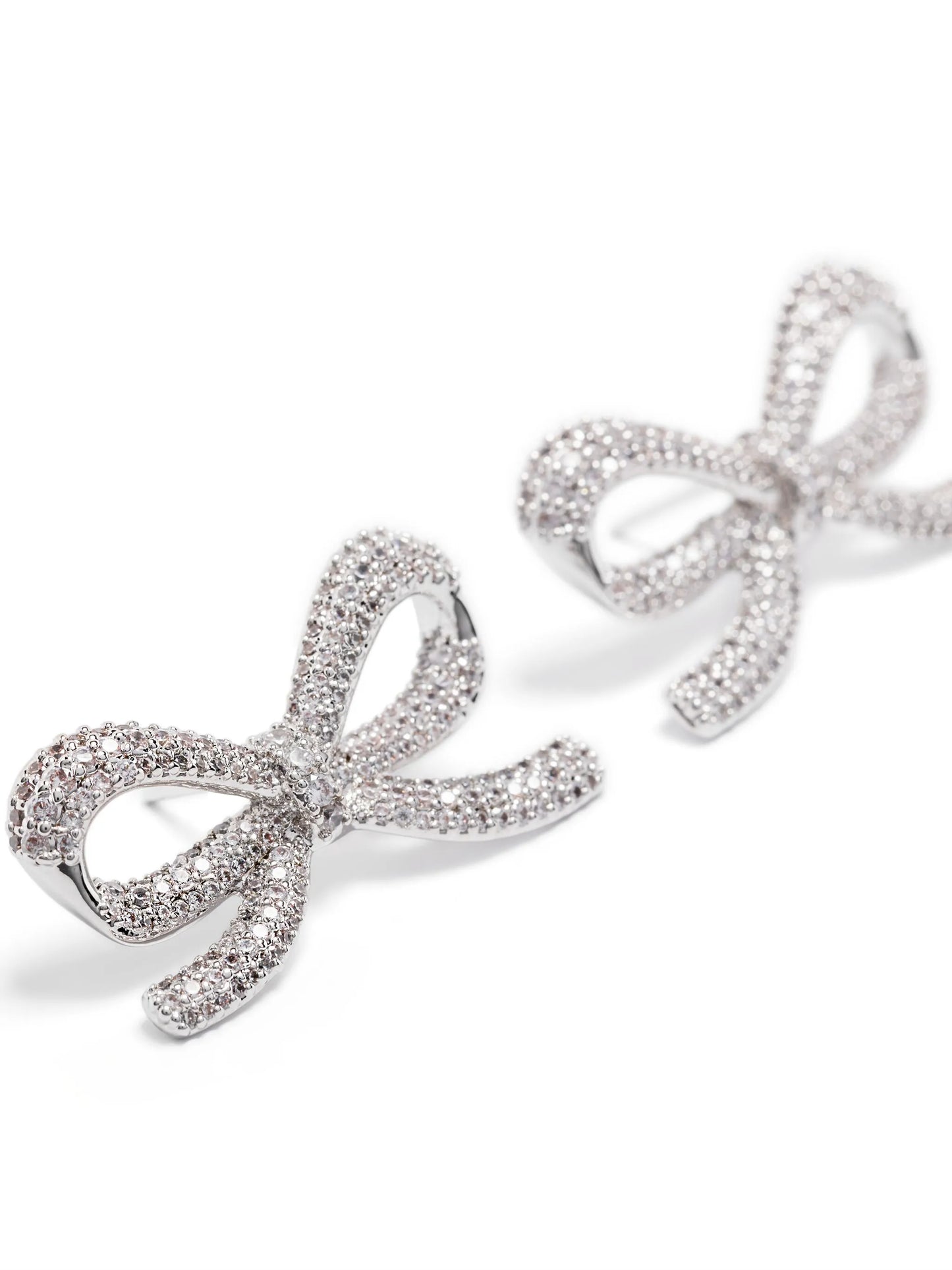 crystal bow earrings