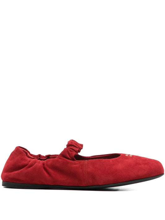 elasticated-strap ballet flats