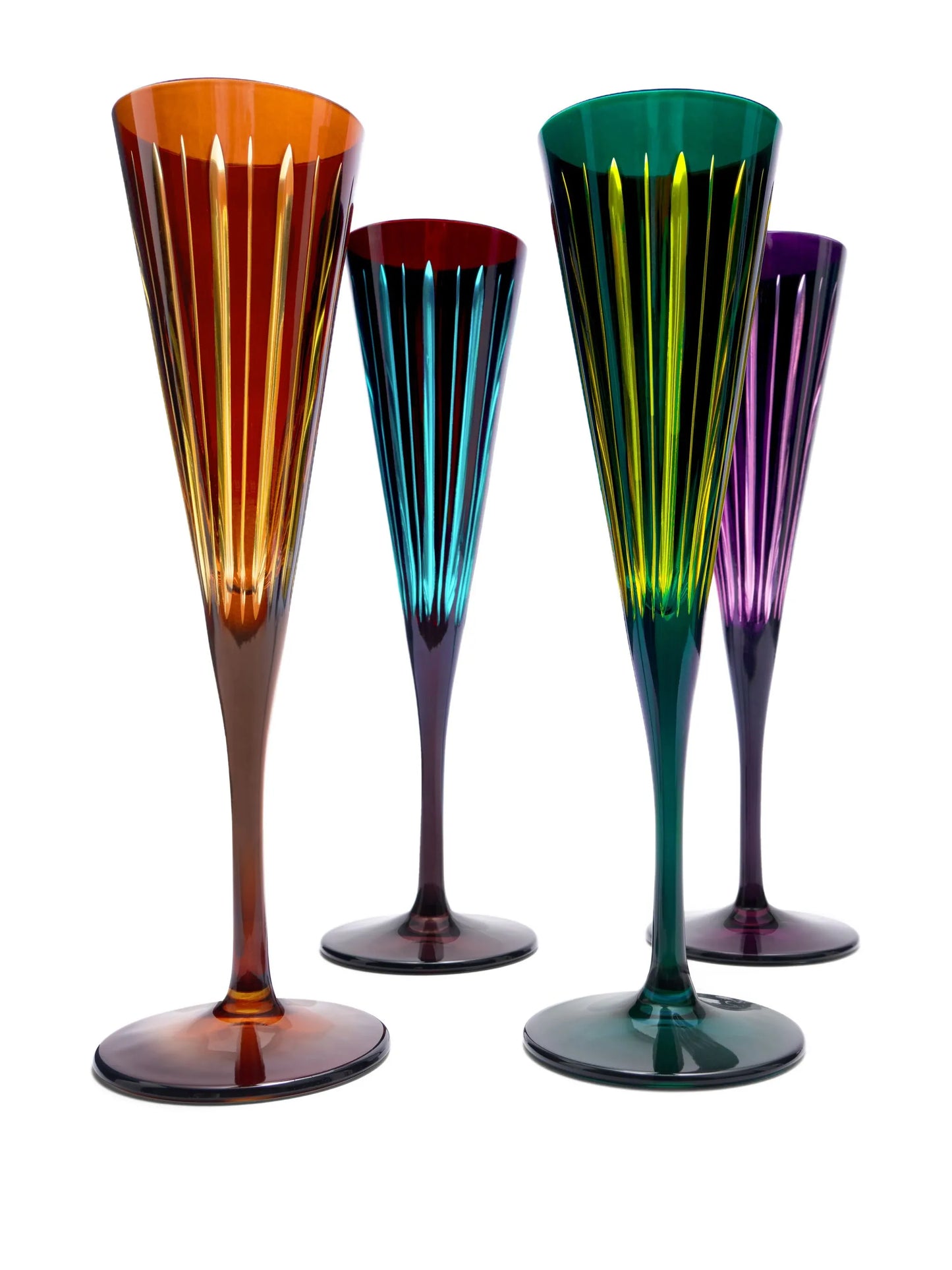 Prism champagne flutes - assorted (set of 4)