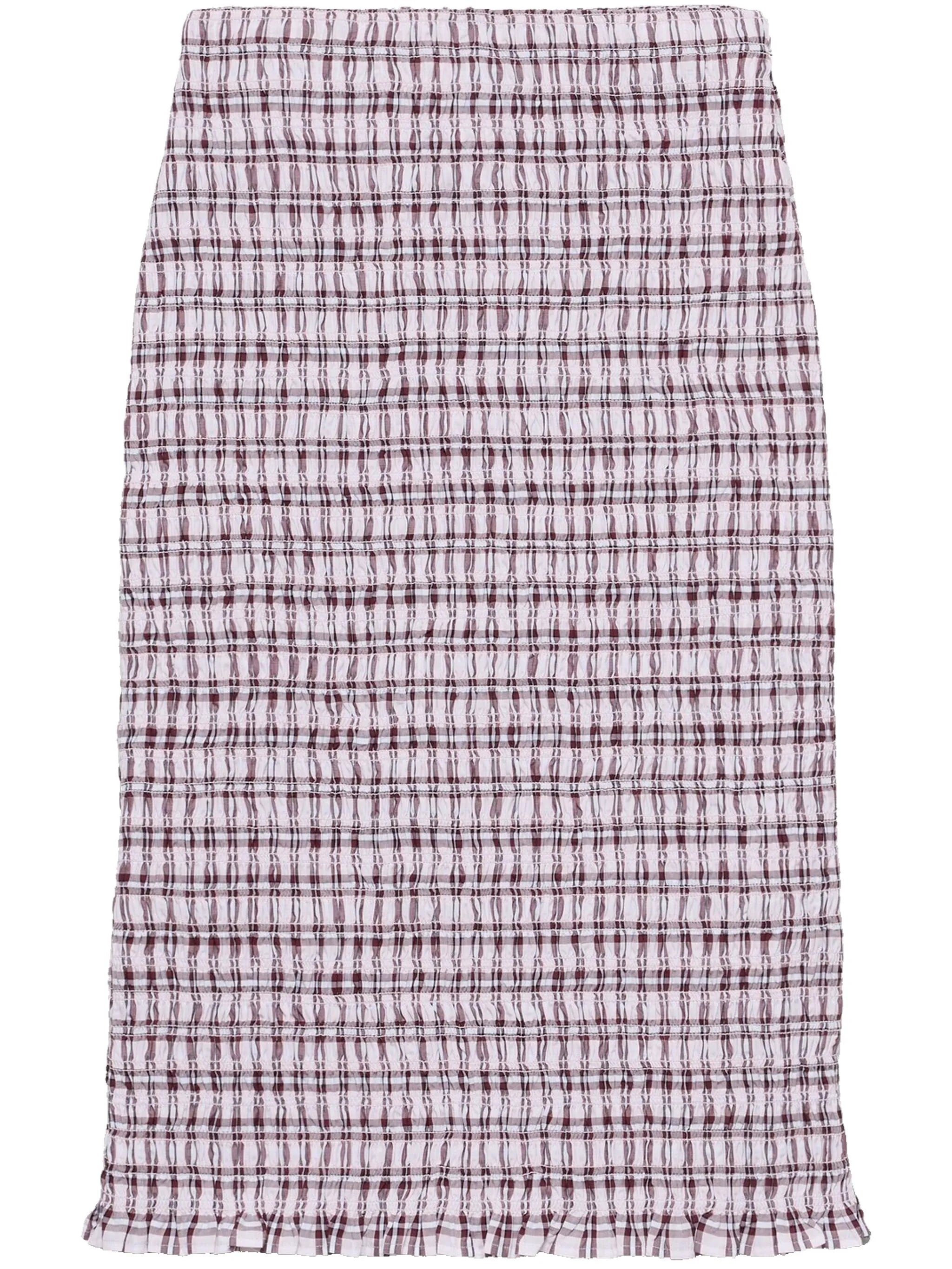 checked cotton midi skirt