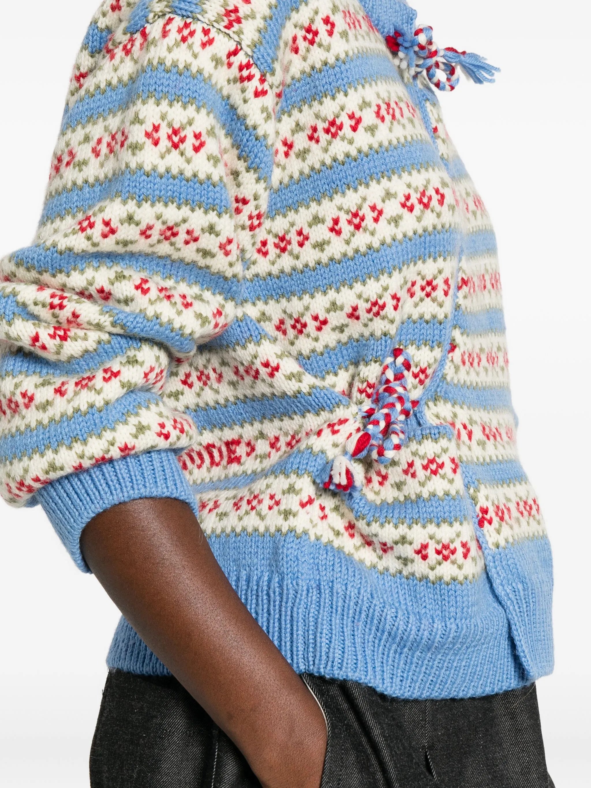 patterned asymmetric cardigan