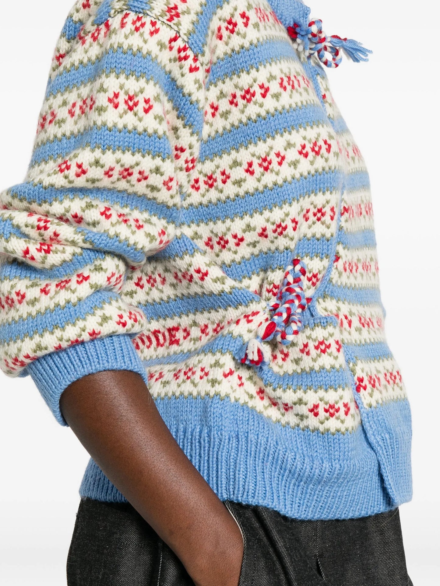 patterned asymmetric cardigan