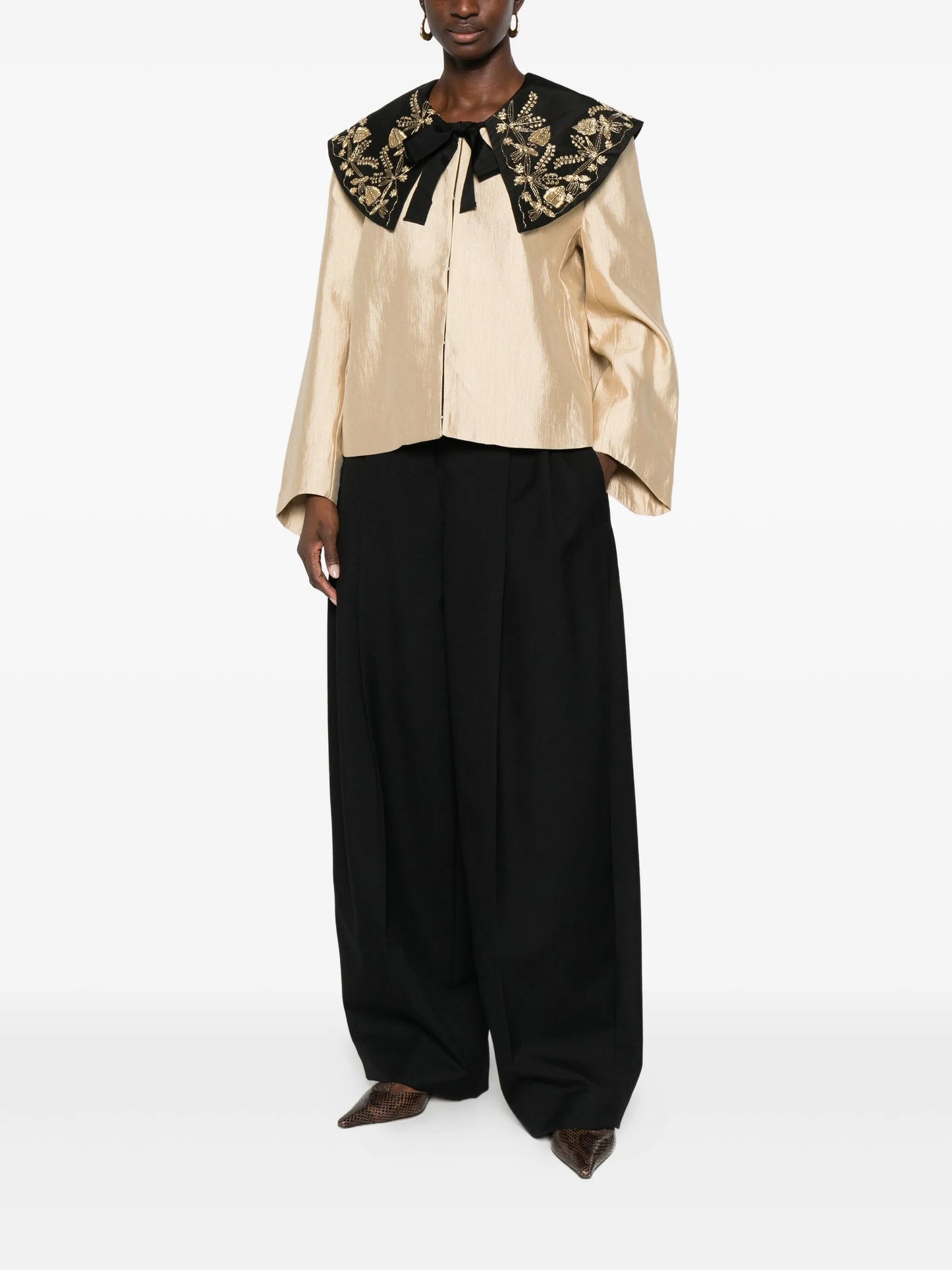 embroidered-collar jacket