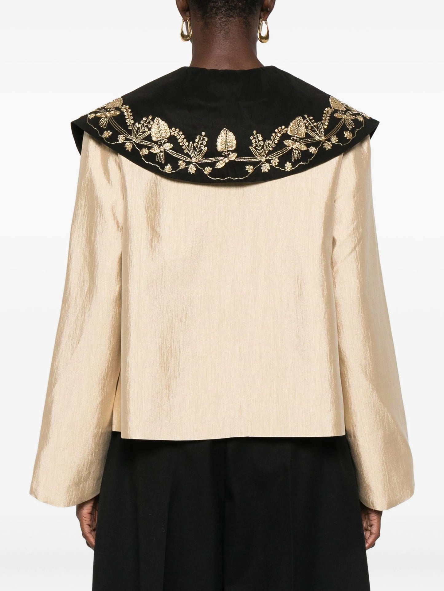 embroidered-collar jacket