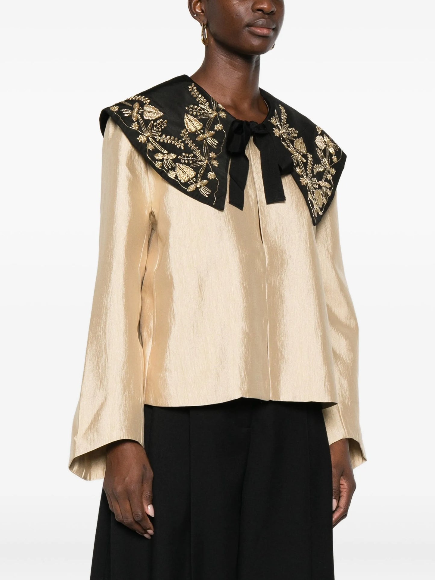 embroidered-collar jacket