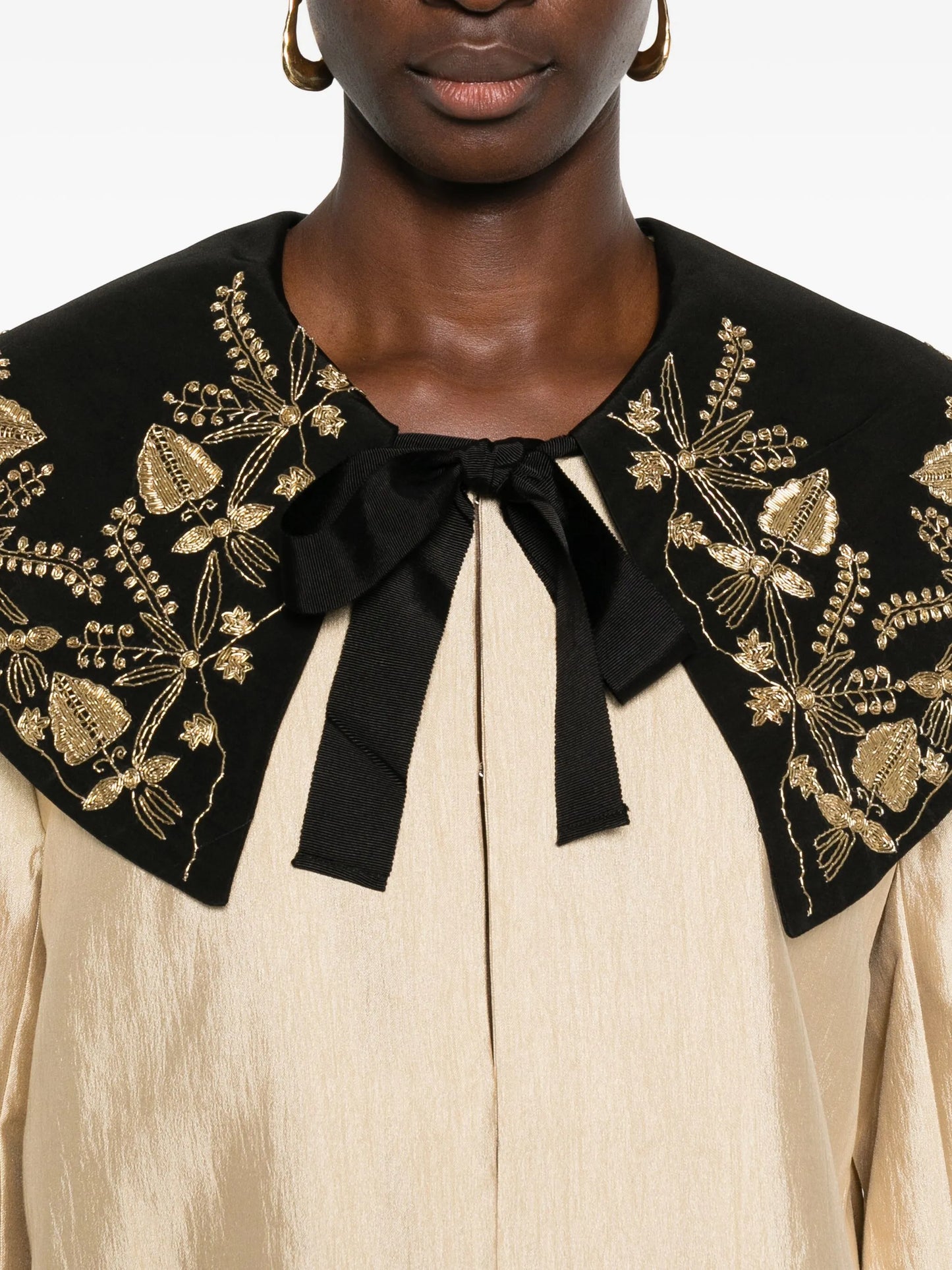 embroidered-collar jacket