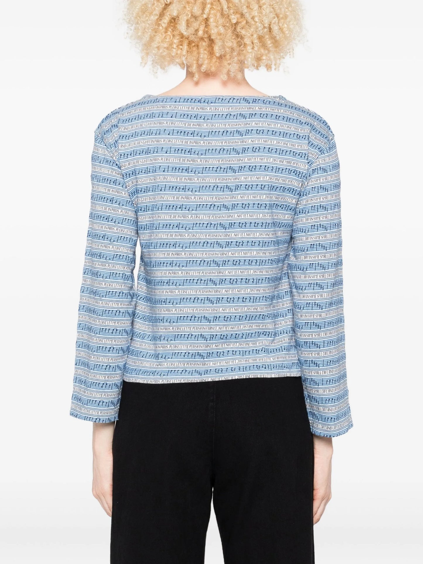 boat-neck blouse