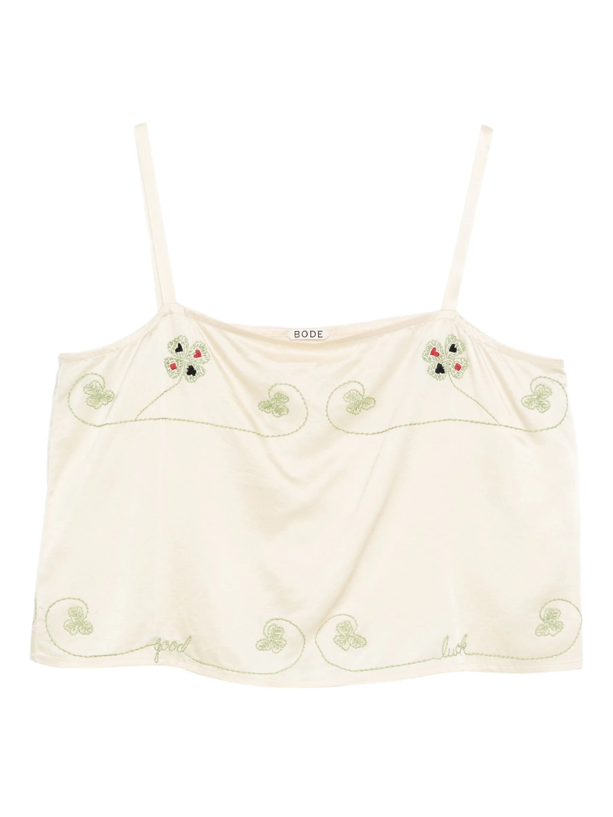 floral-embroidered tank top