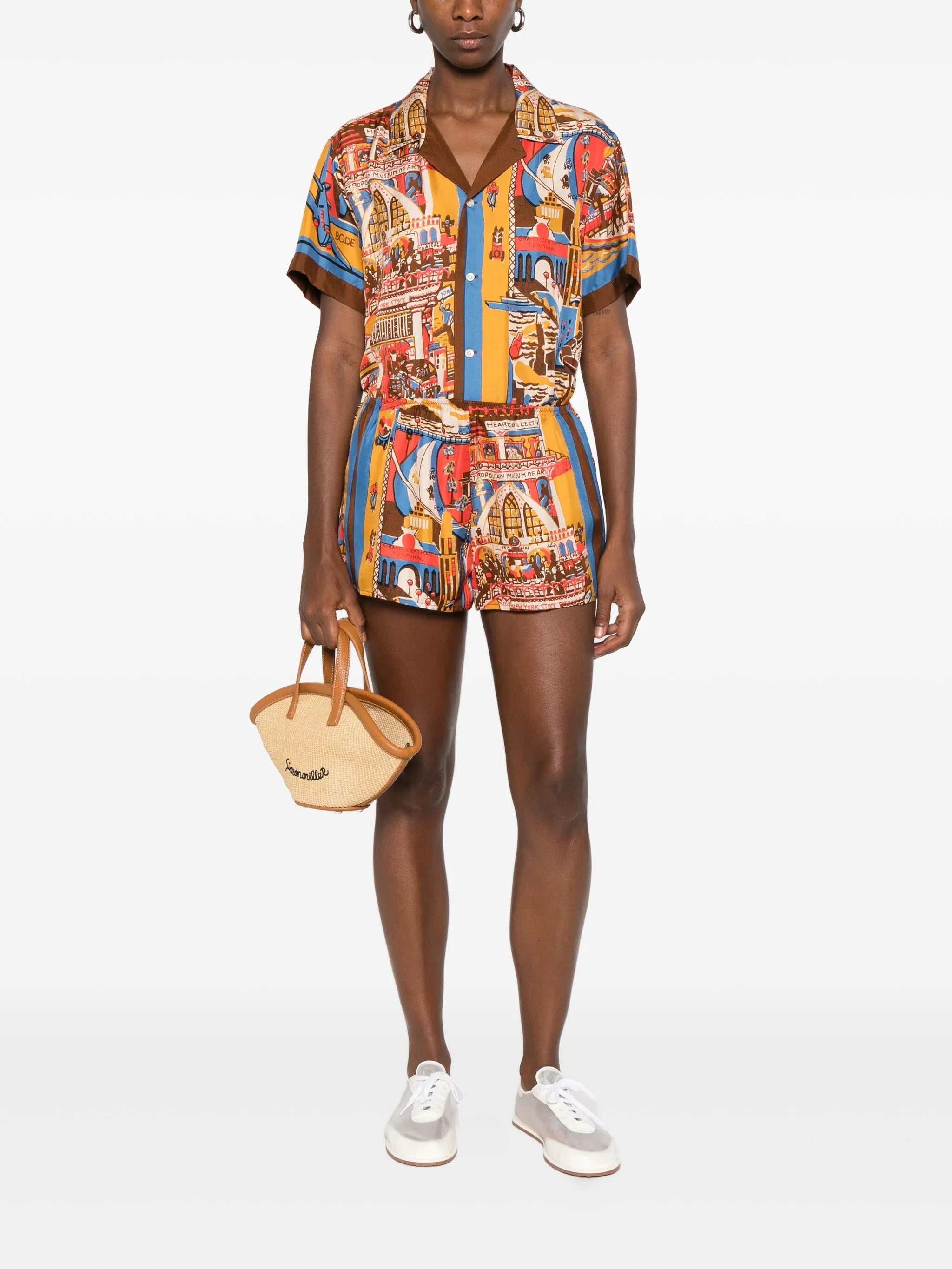 Manhattan Island print shorts