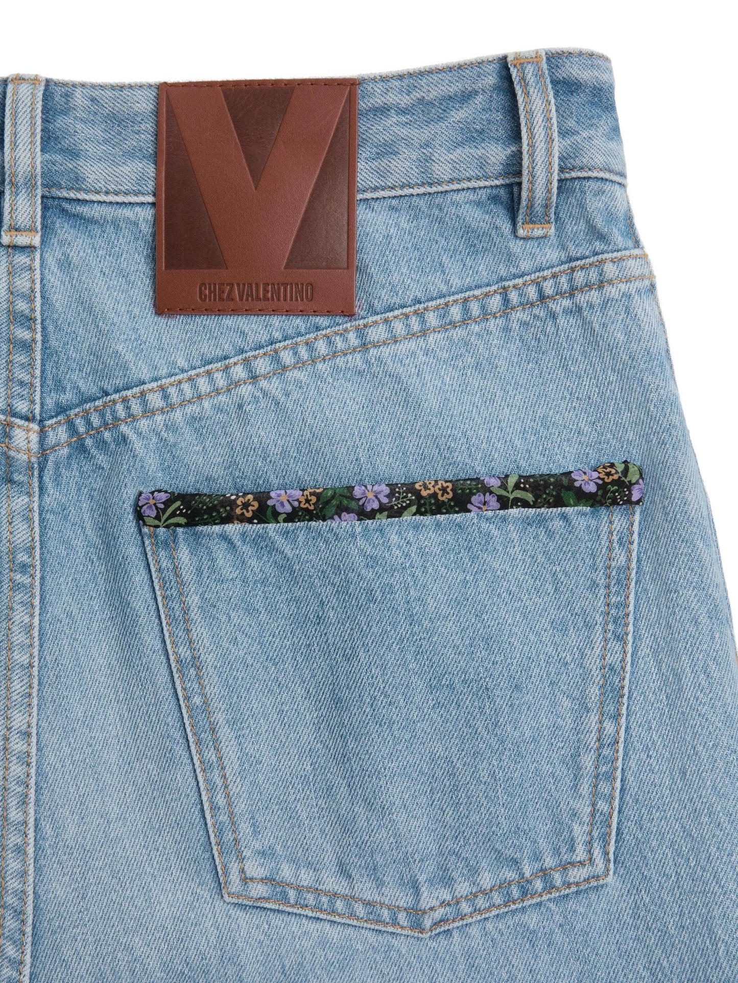 floral-trim jeans