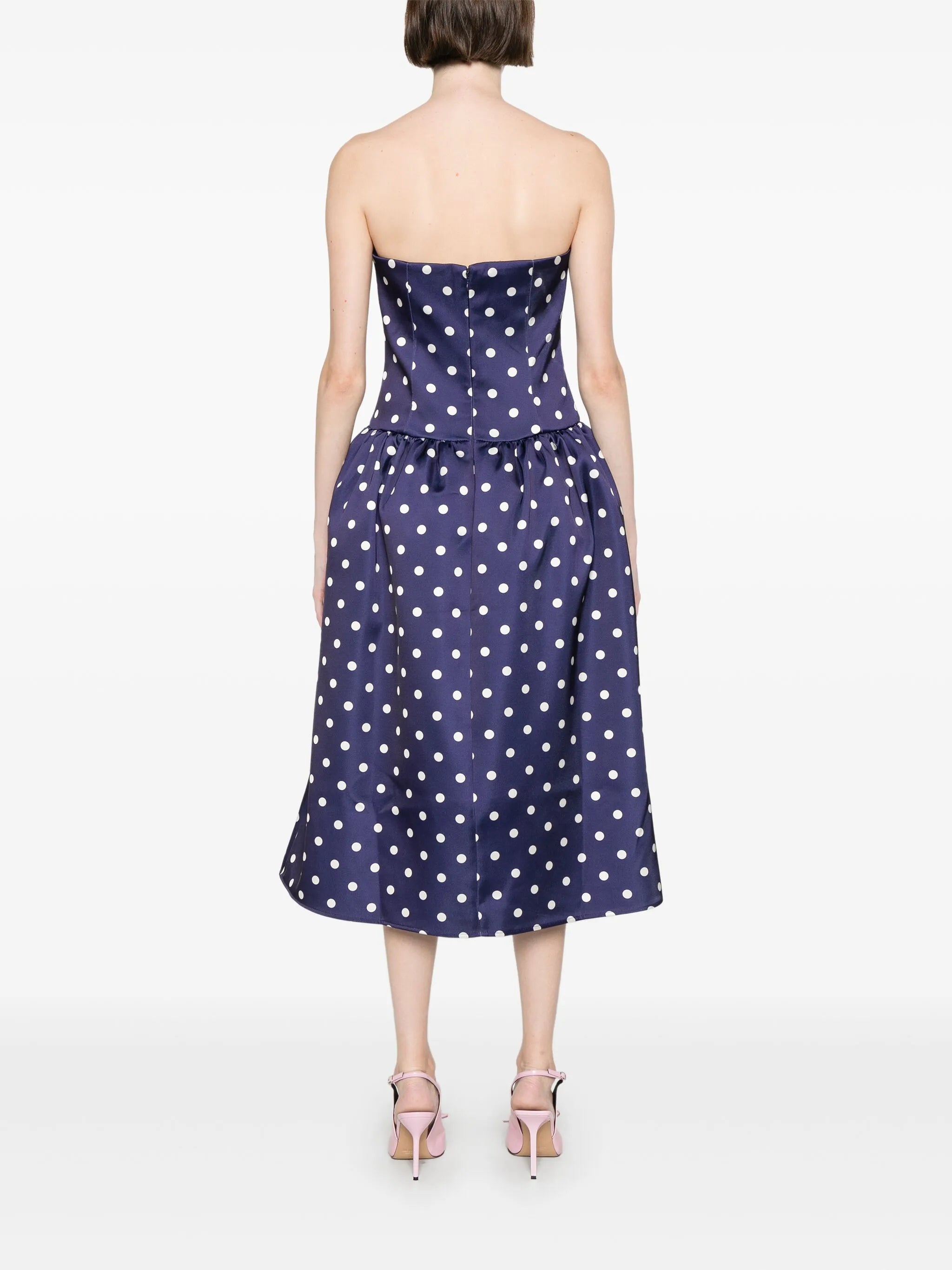 polka-dot midi dress