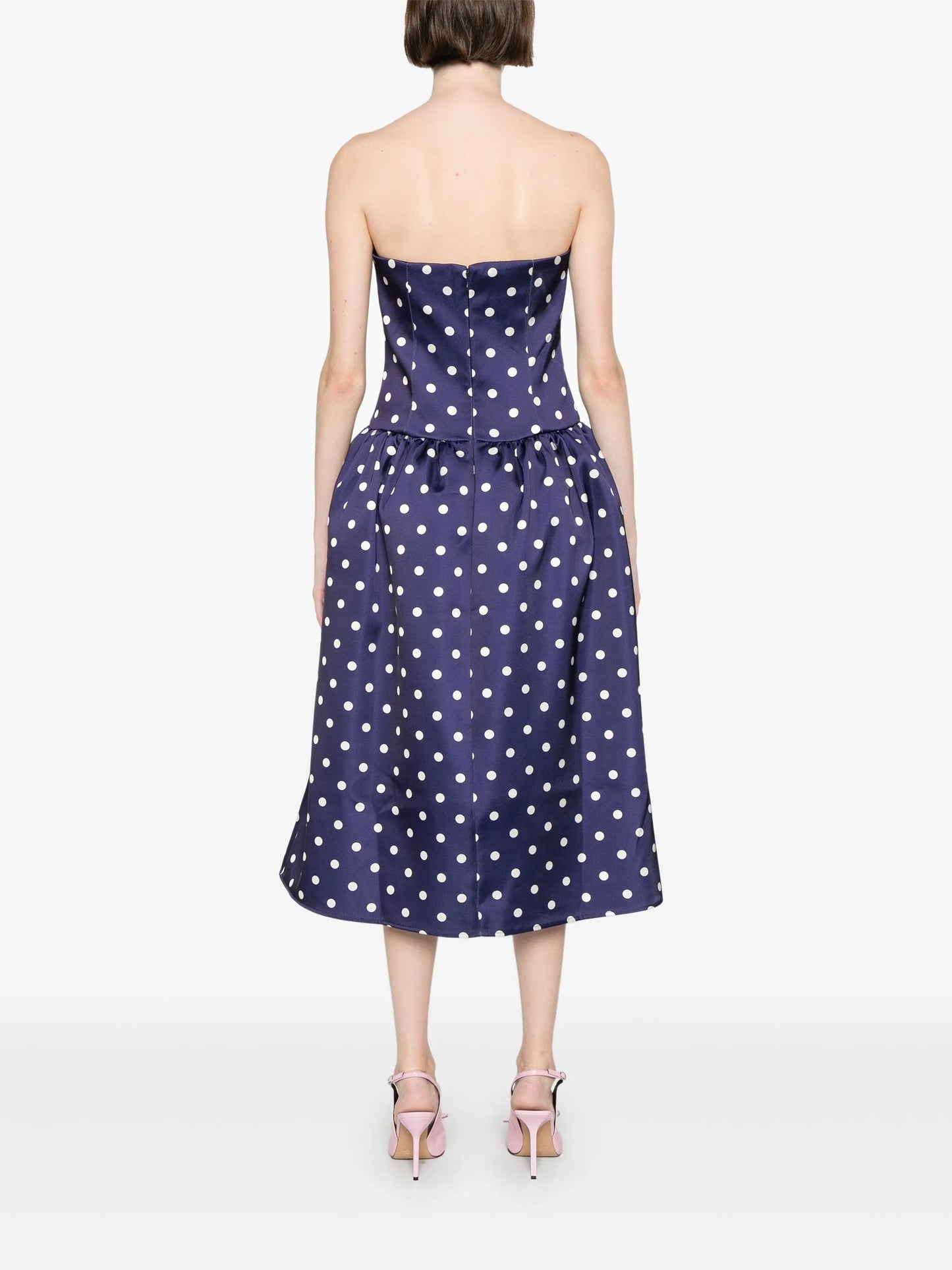 polka-dot midi dress