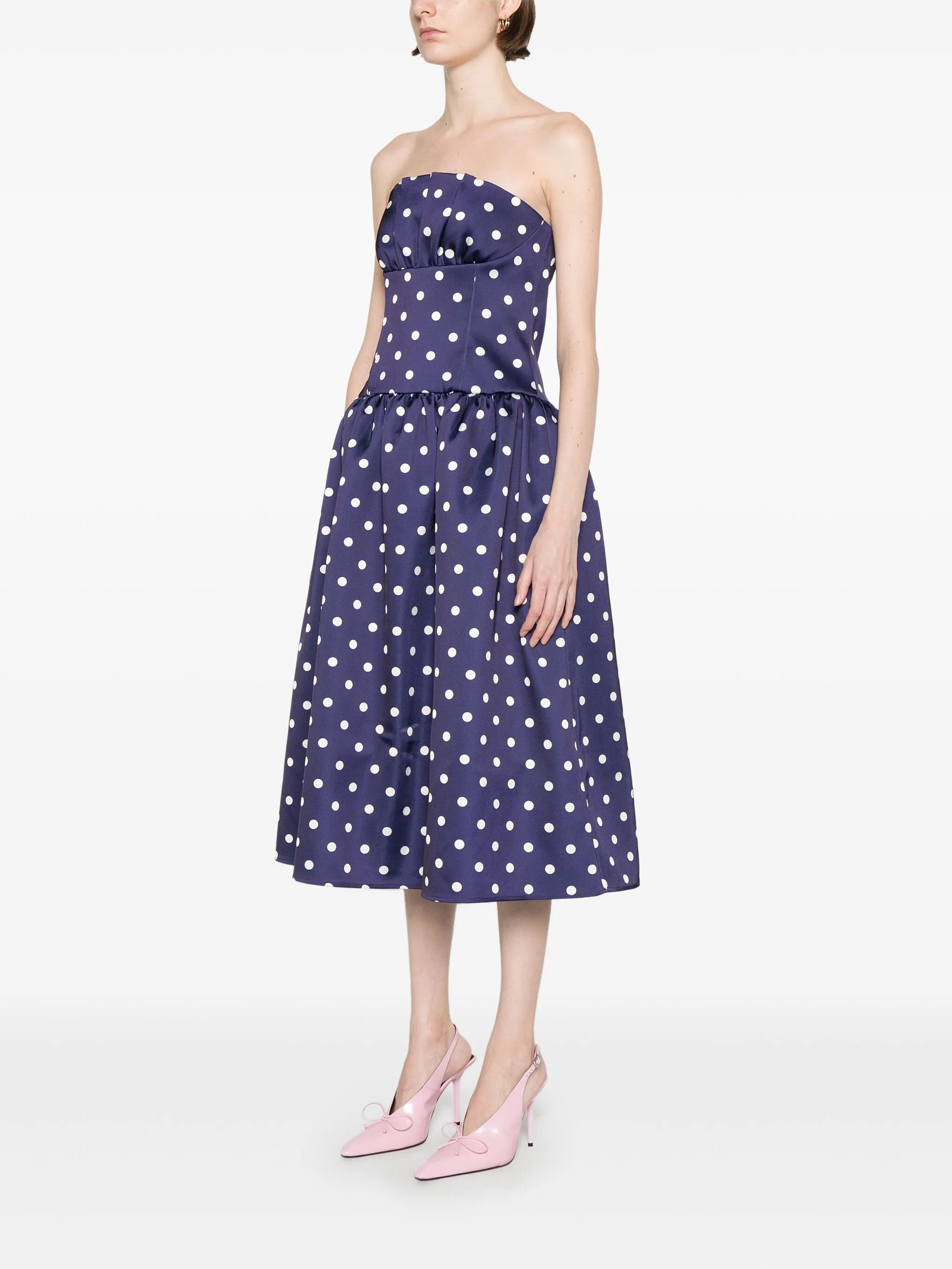polka-dot midi dress