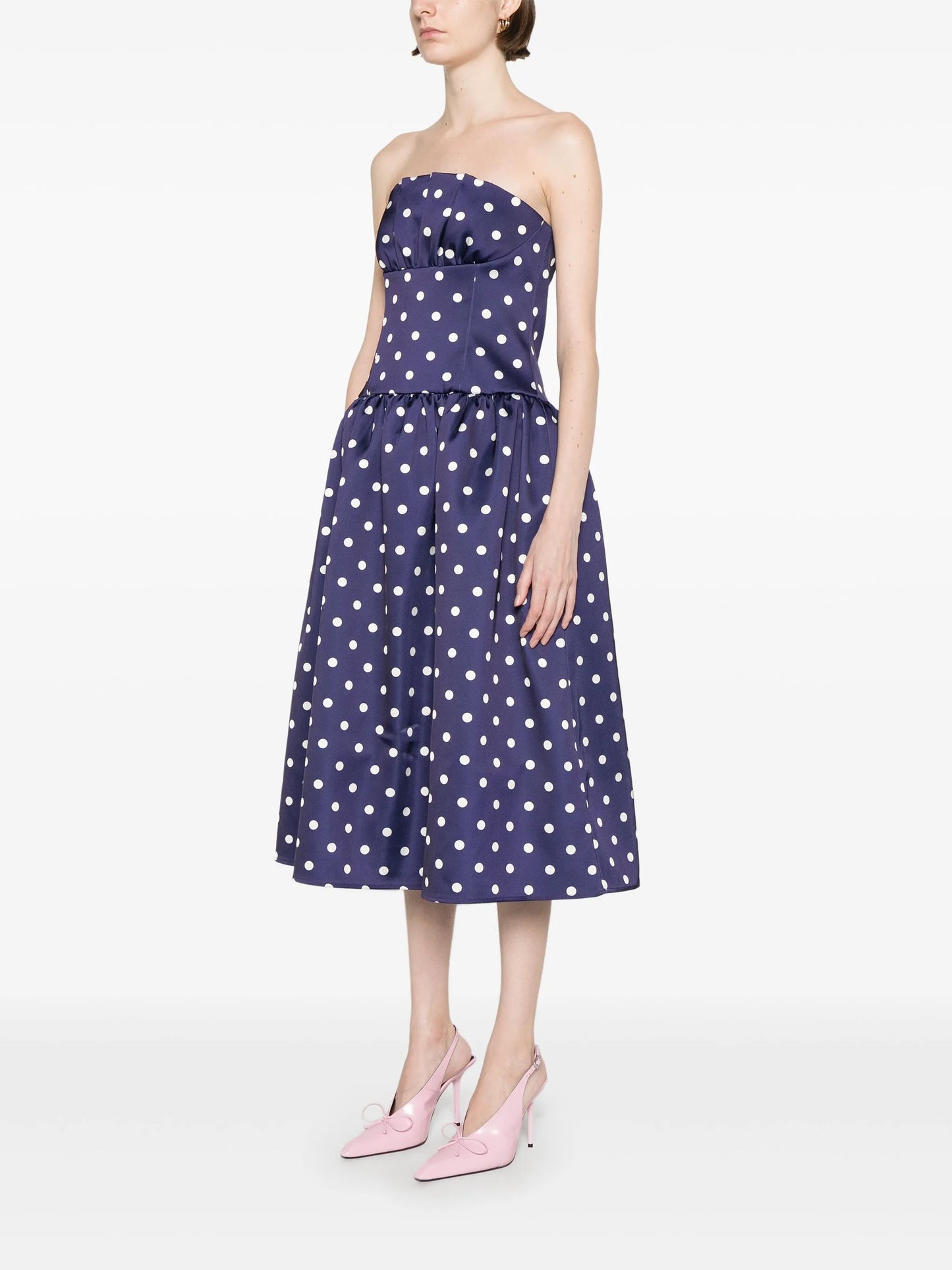 polka-dot midi dress