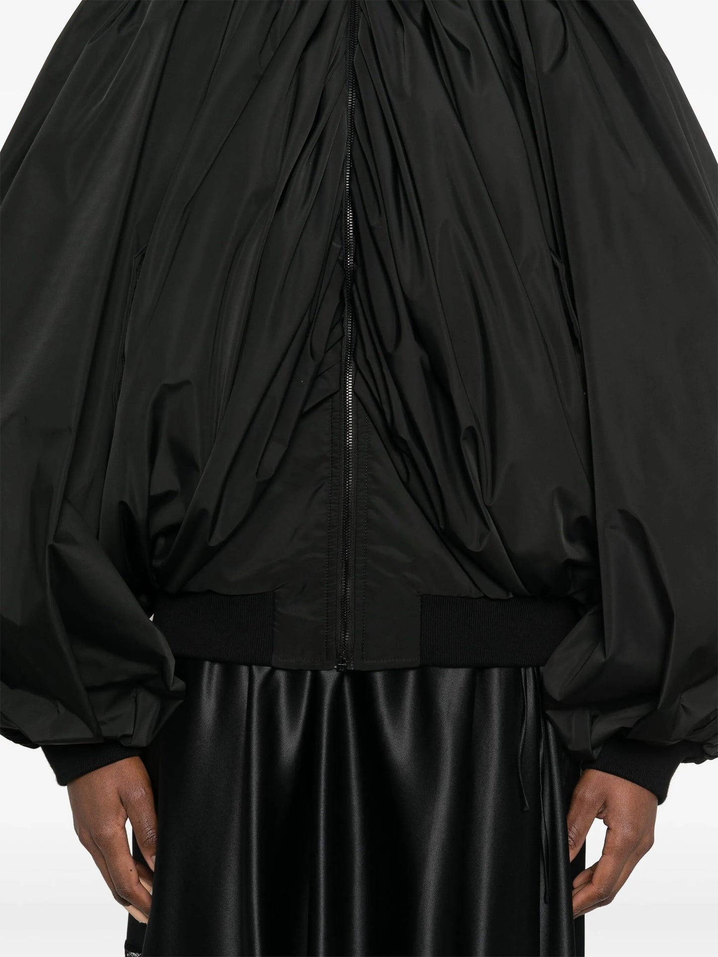 draped bomber jacket