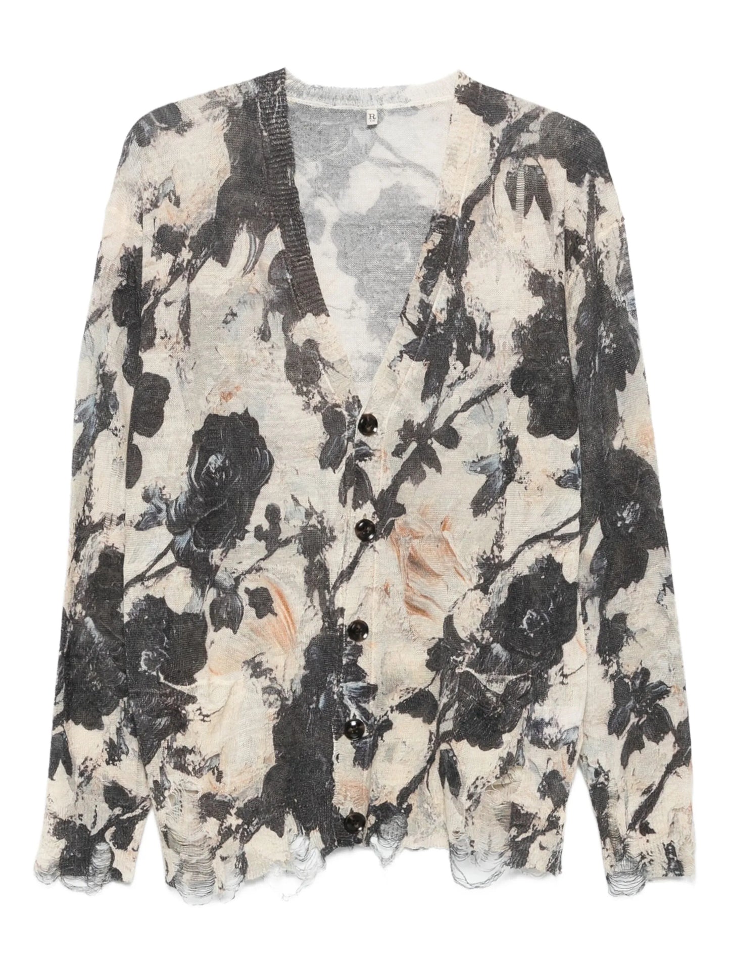 floral-print cardigan