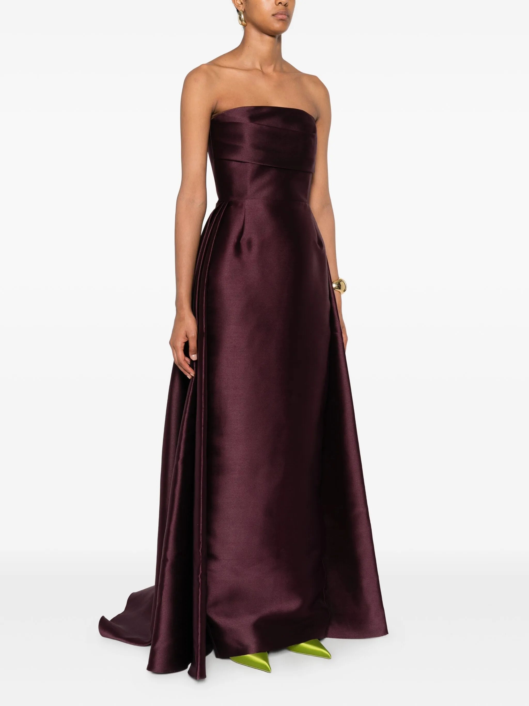 Tiffany strapless asymmetric maxi dress
