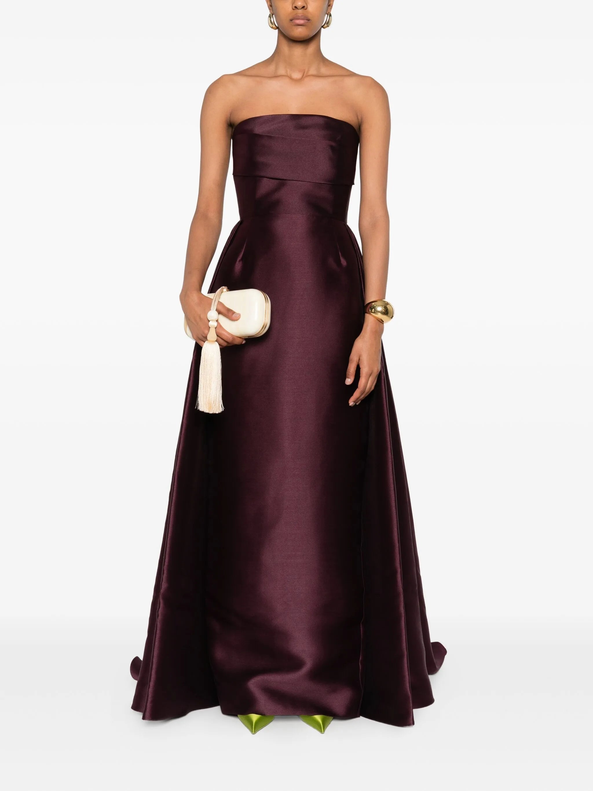 Tiffany strapless asymmetric maxi dress