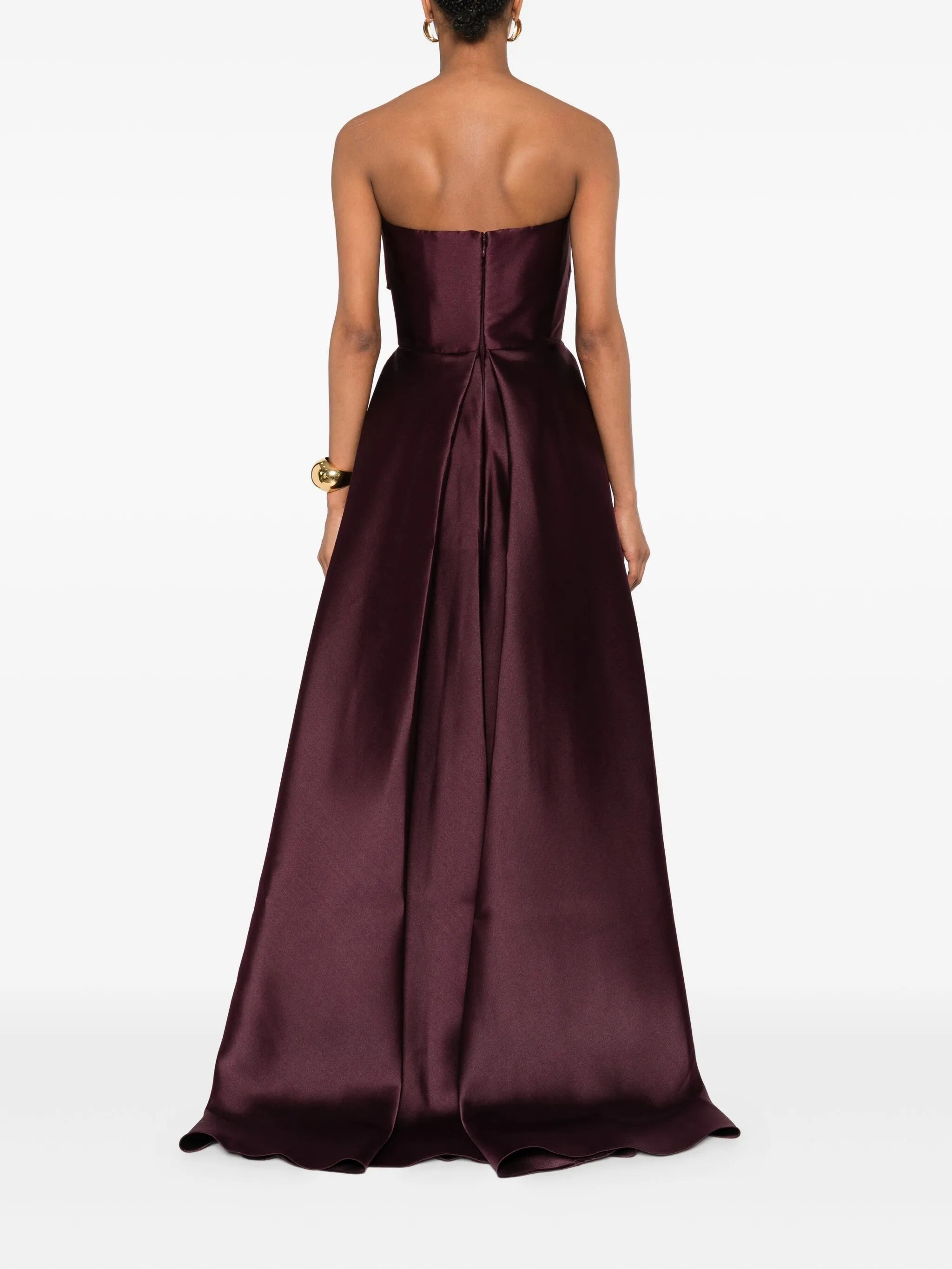 Tiffany strapless asymmetric maxi dress
