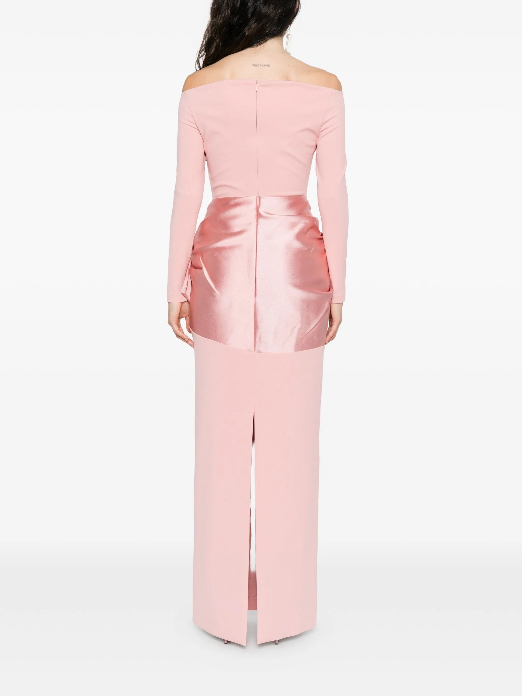 Kori bow-detail off-shoulder maxi dress
