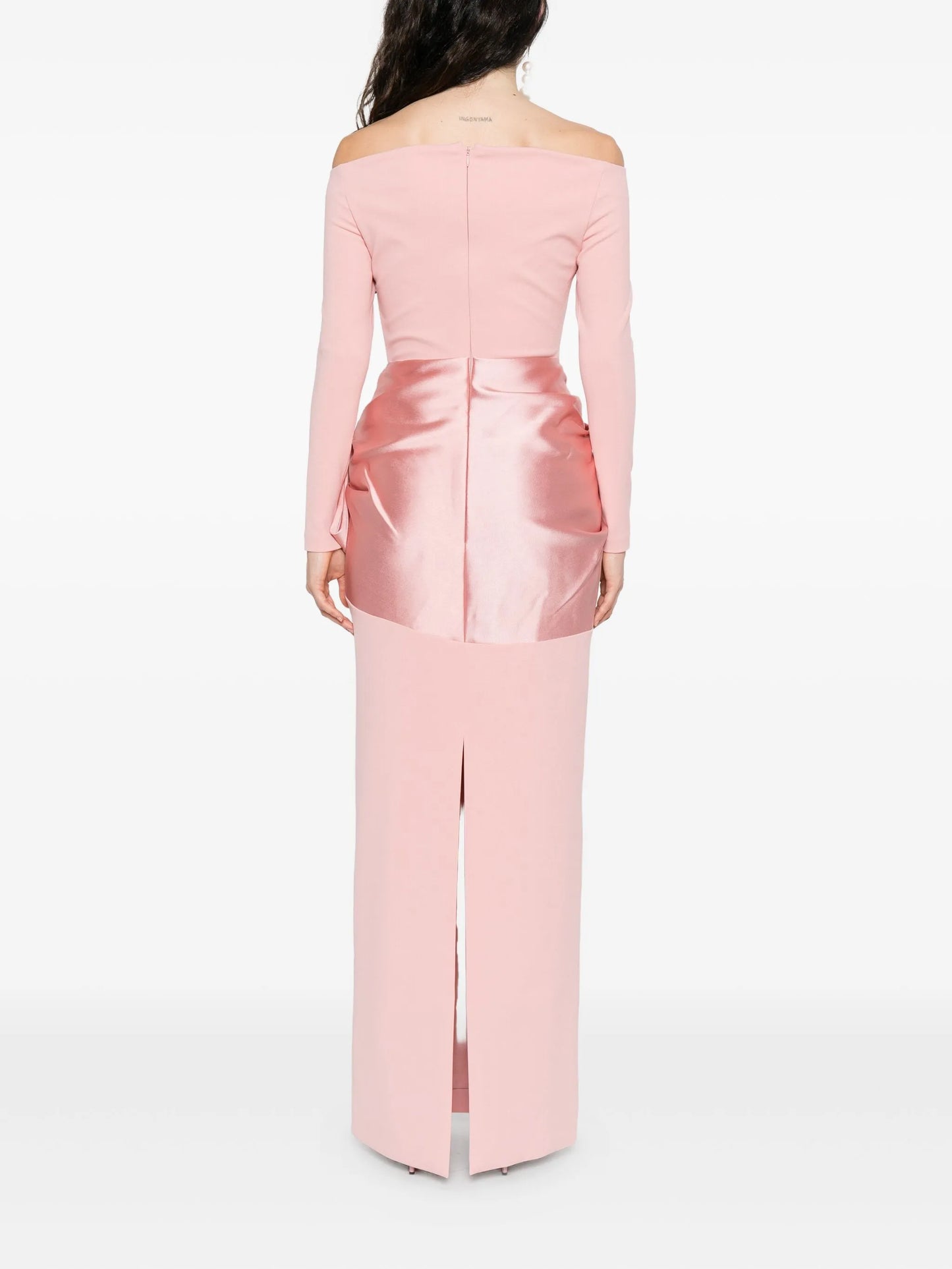 Kori bow-detail off-shoulder maxi dress