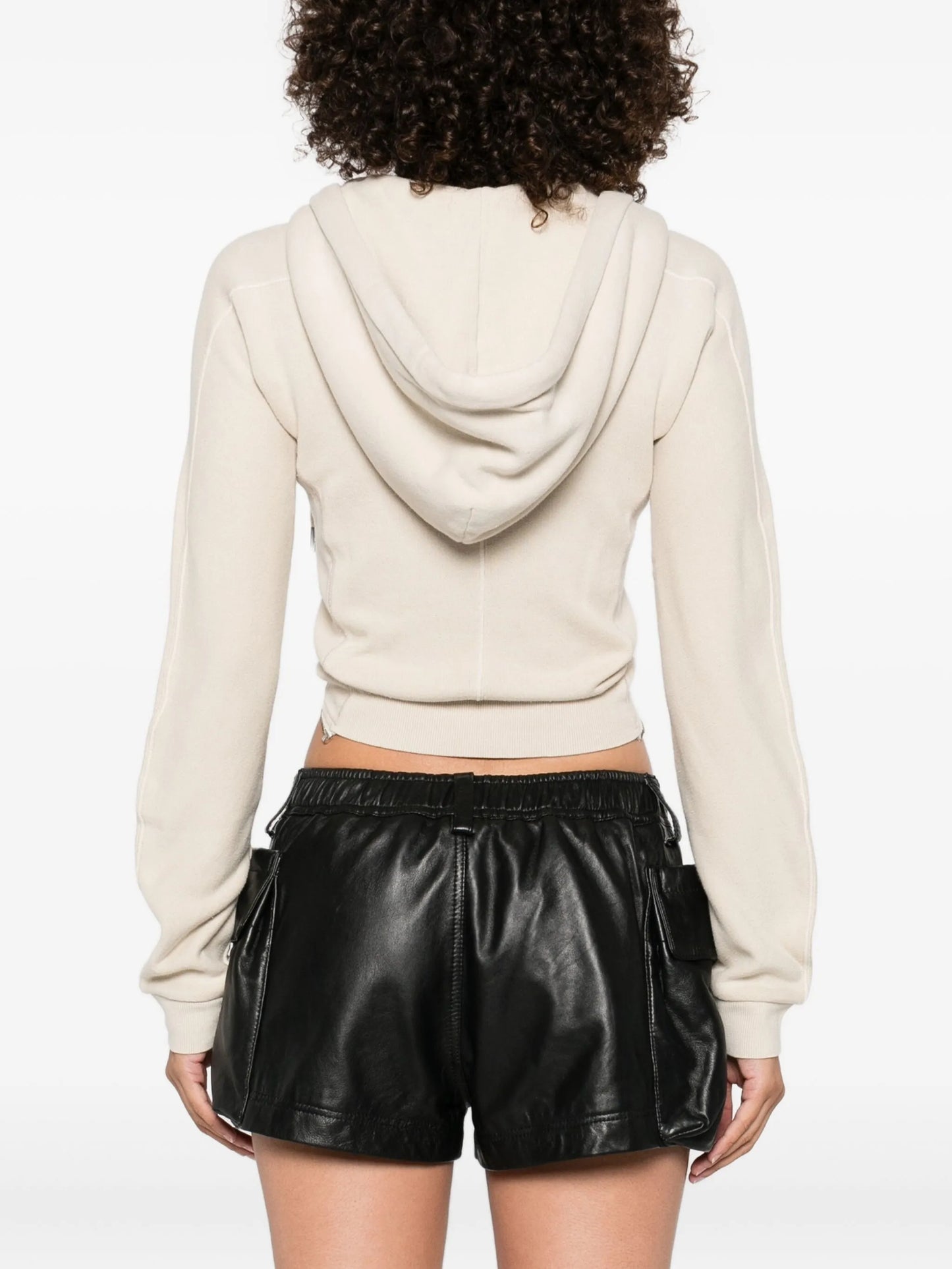 cropped zip-up hoodie