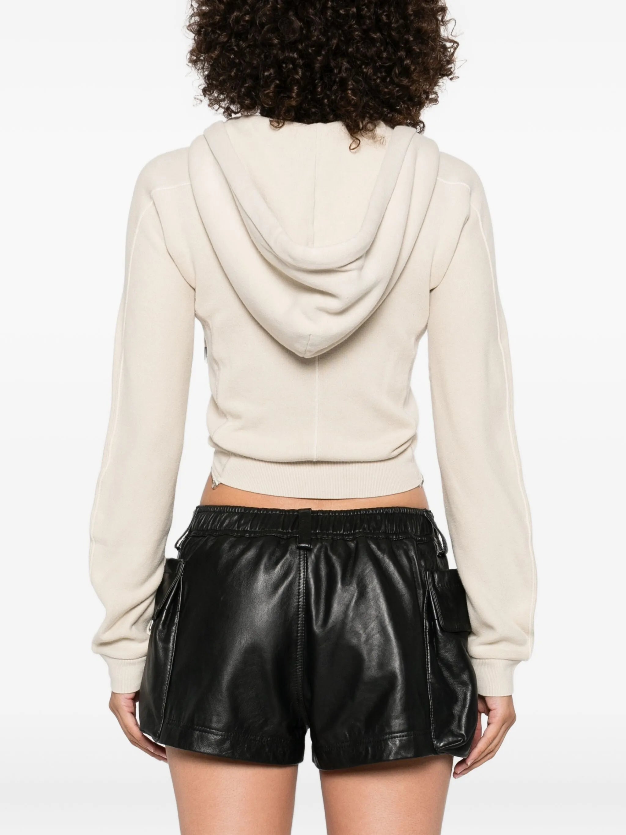 cropped zip-up hoodie
