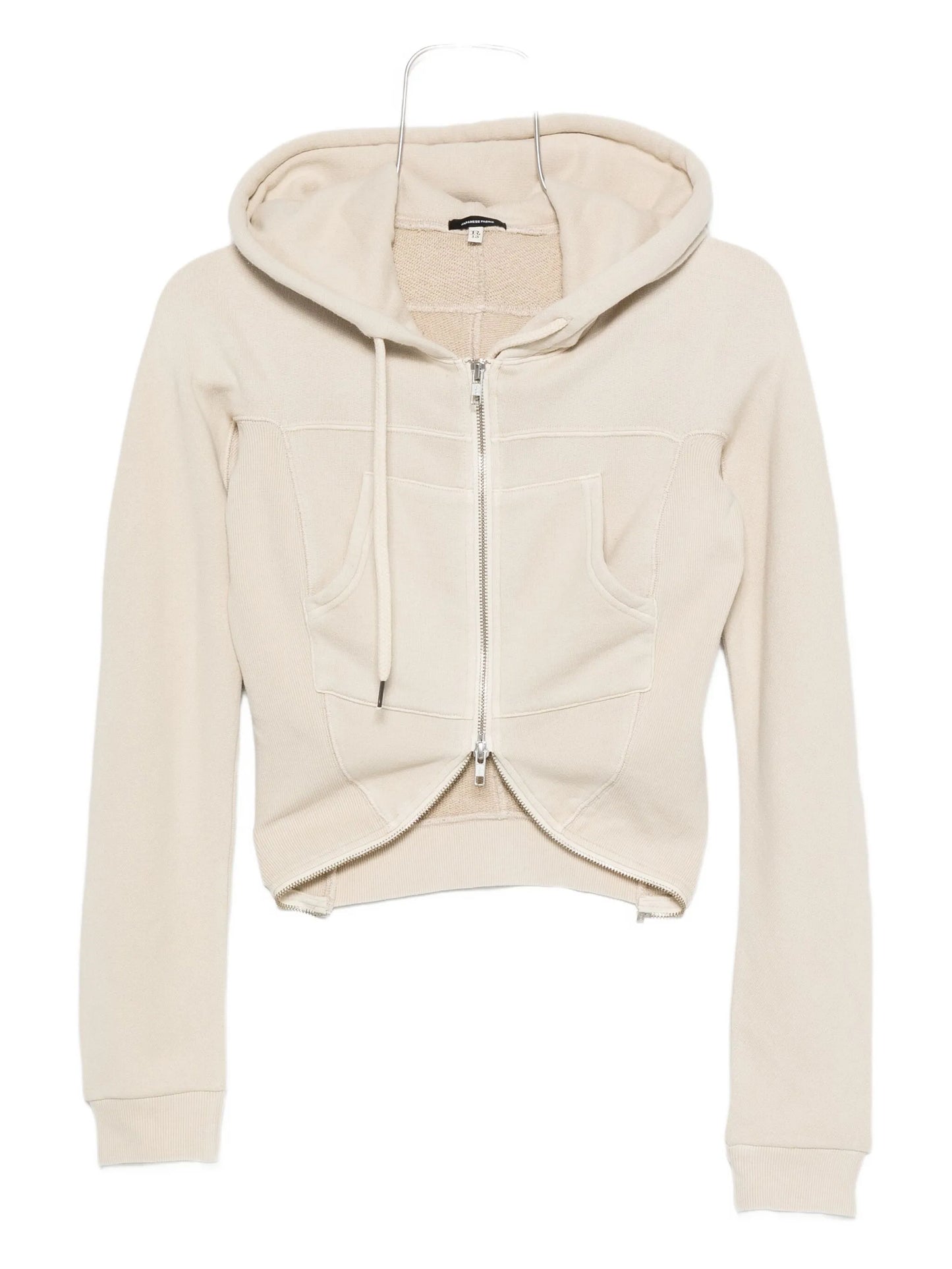 cropped zip-up hoodie