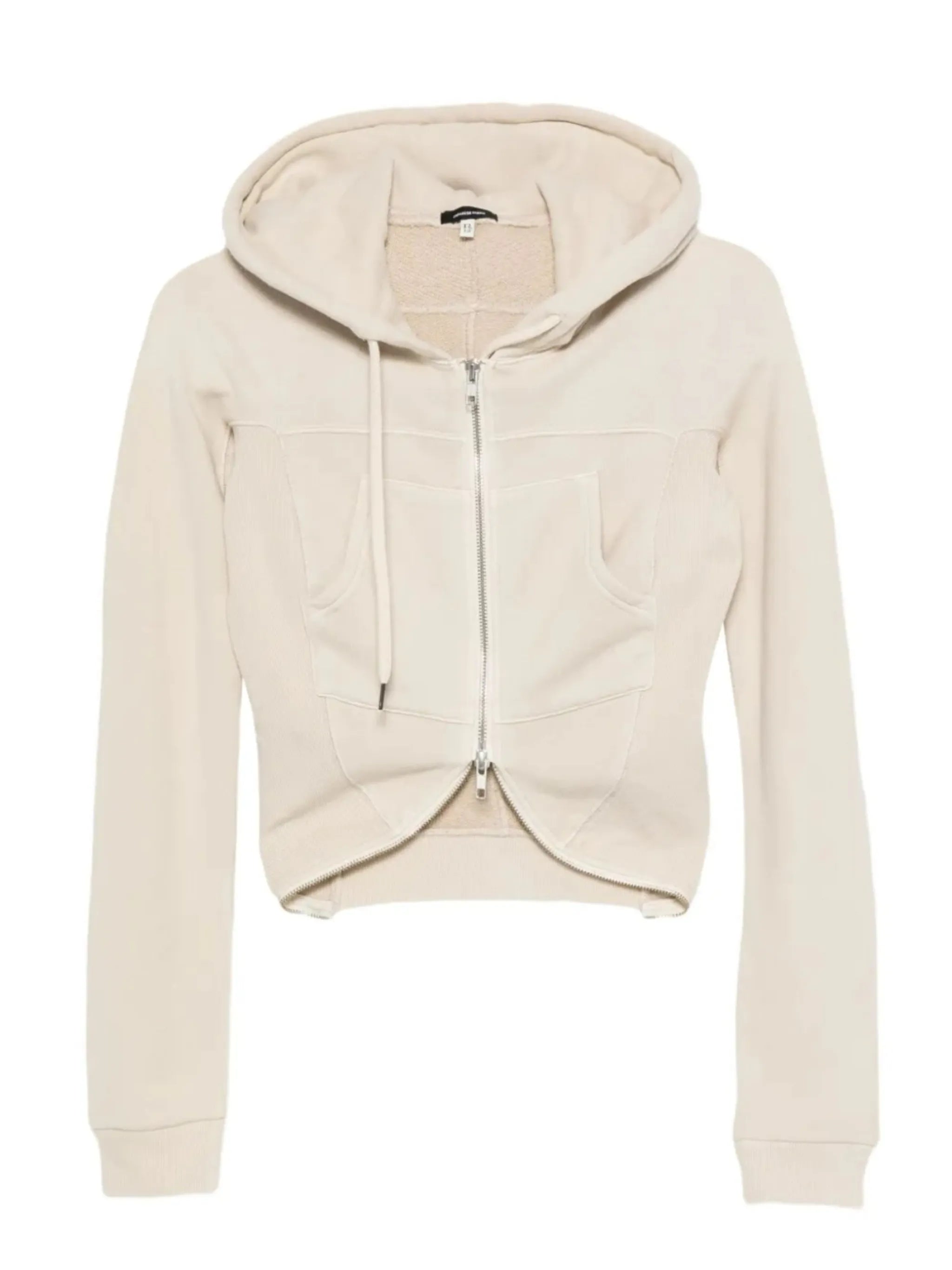 cropped zip-up hoodie